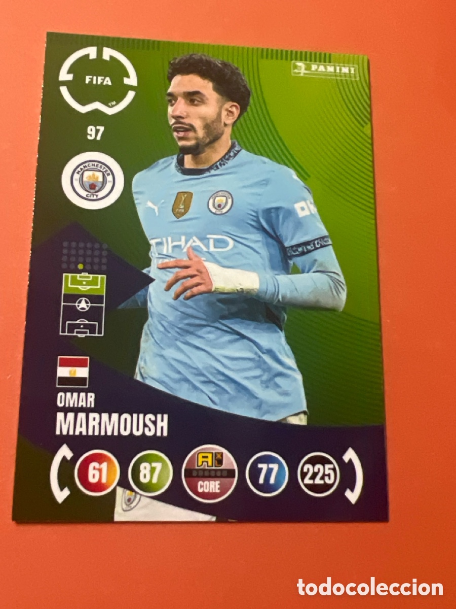 Fu&szlig;ball-Sticker: E418. 97 OMAR MARMOUSH MANCHESTER CITY CORE PANINI ADRENALYN CLUB WORLD CUP 2025 25