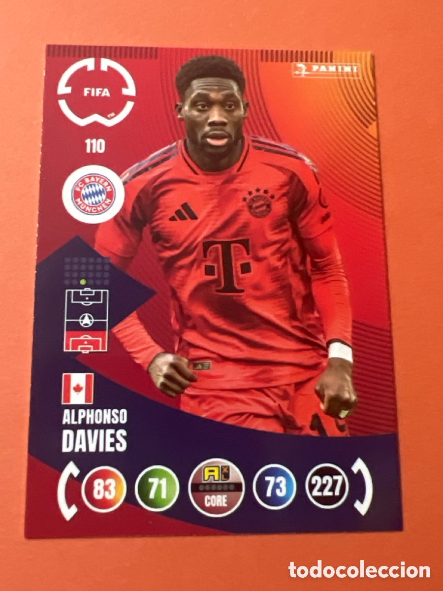 Figurine di Calcio: E421. ALPHONSO DAVIES BAYERN MUNICH 110 PANINI FIFA CLUB WORLD CUP 2025 ADRENALYN XL