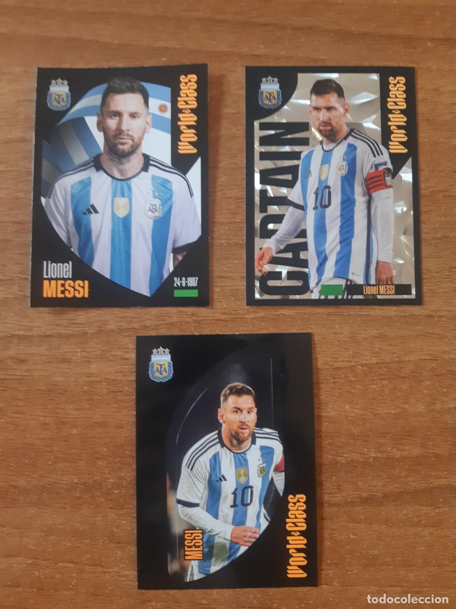 Cromos de f&uacute;tbol: LOTE 3 CROMOS MESSI ARGENTINA WORLD CLASS PANINI 2024 N&deg;168 172 y 188. NUEVOS