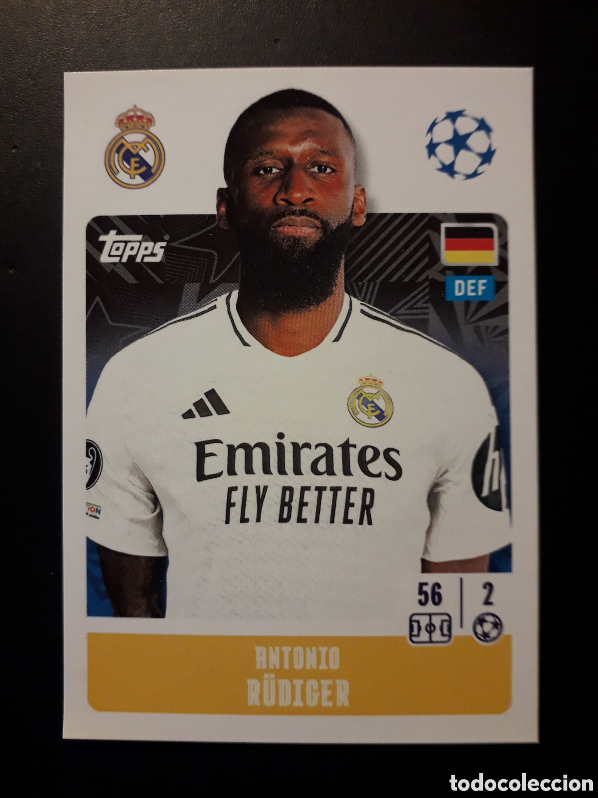Football Stickers: R&Uuml;DIGER REAL MADRID N&deg; 322 UEFA CHAMPIONS LEAGUE SEASON TOPPS 24 25 2024 2025 PEDIDO M&Iacute;NIMO 3&euro;