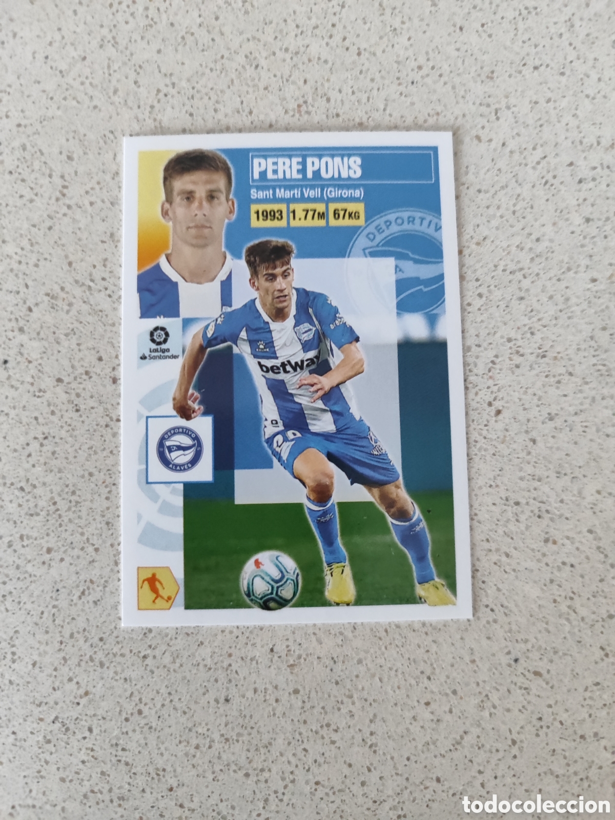 Football Stickers: CROMO PERE PONS ALAVES N&Uacute;MERO 12. LIGA ESTE 20/21