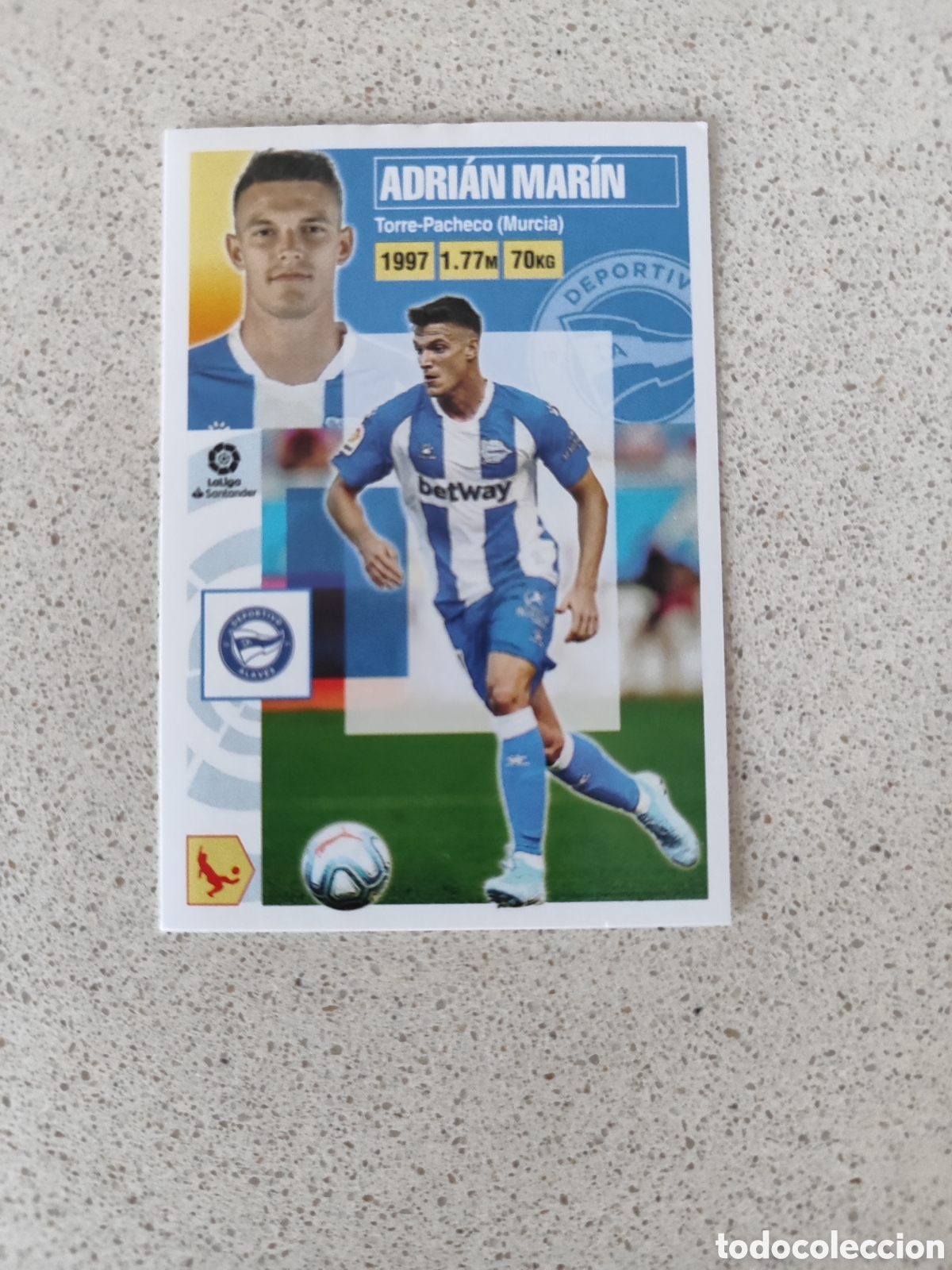 Football Stickers: CROMO ADRIAN MART&Iacute;N ALAVES N&Uacute;MERO 10. LIGA ESTE 20/21