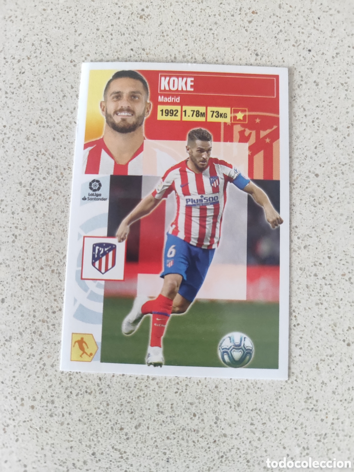 Cromos de f&uacute;tbol: CROMO KOKE ATL&Eacute;TICO DE MADRID NUMERO 12. LIGA ESTE 20/21