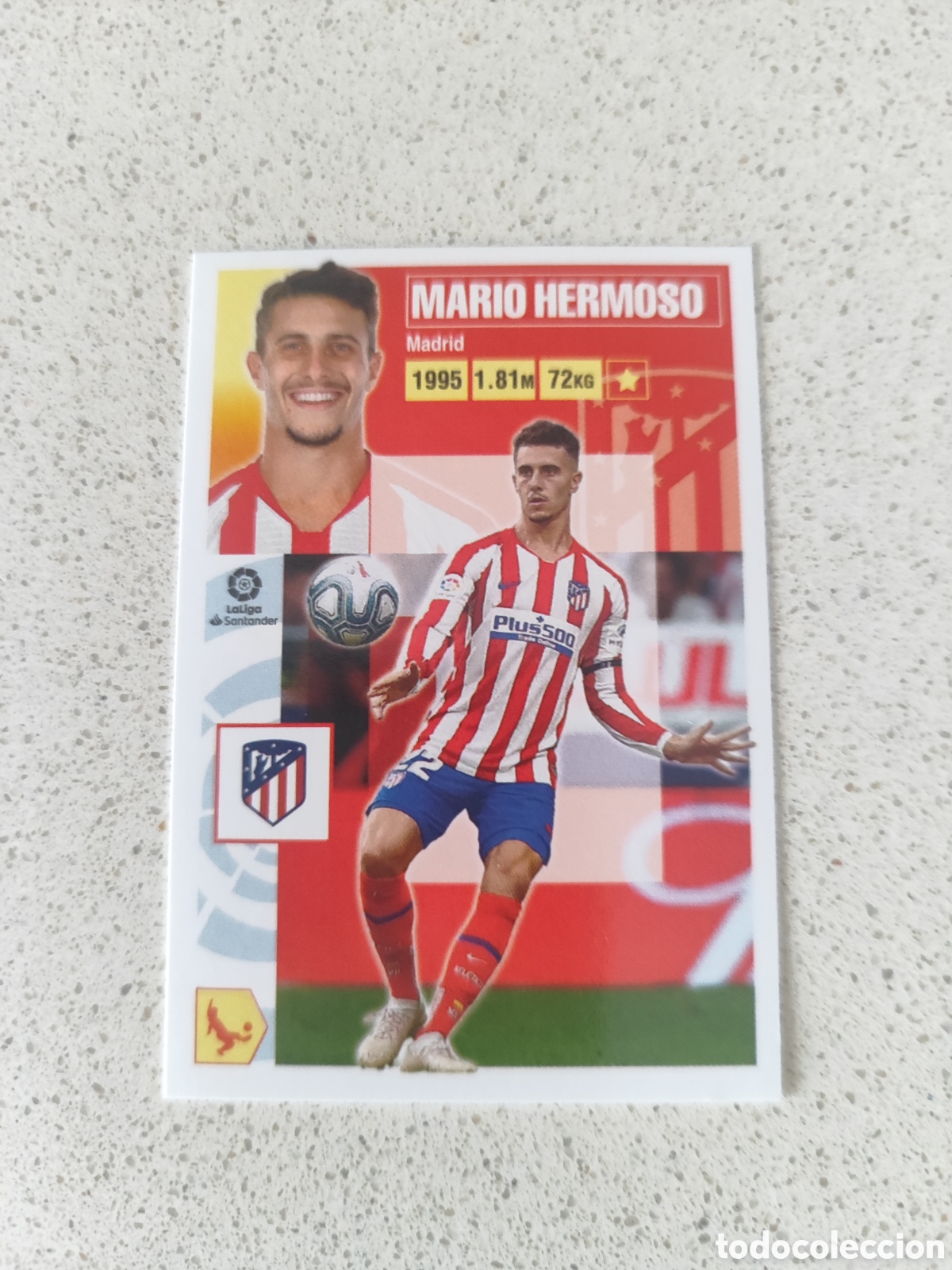 Cromos de f&uacute;tbol: CROMO MARIO HERMOSO ATL&Eacute;TICO DE MADRID NUMERO 8B. LIGA ESTE 20/21