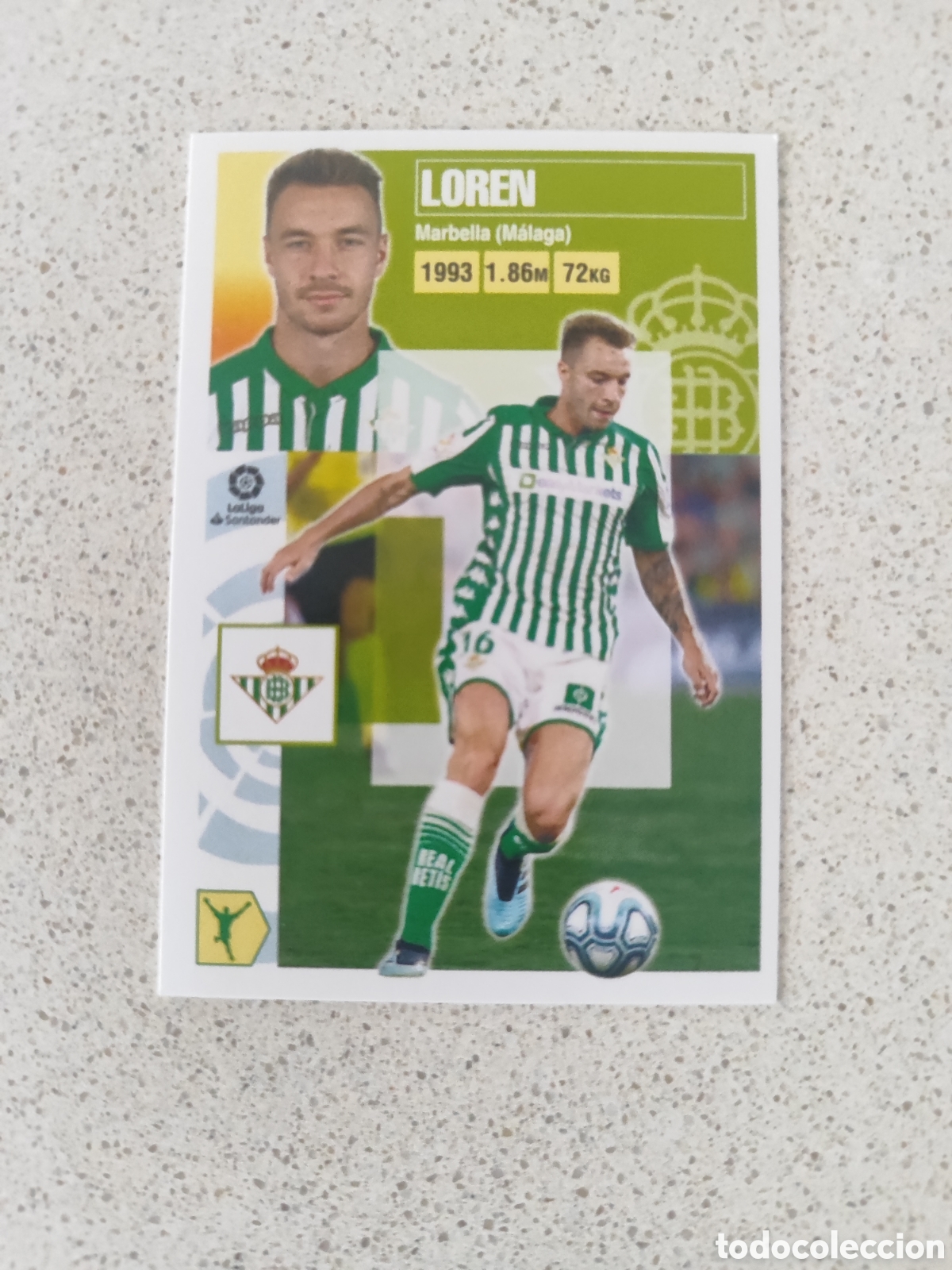 Cromos de f&uacute;tbol: CROMO LOREN REAL BETIS N&Uacute;MERO 17. LIGA ESTE 20/21.