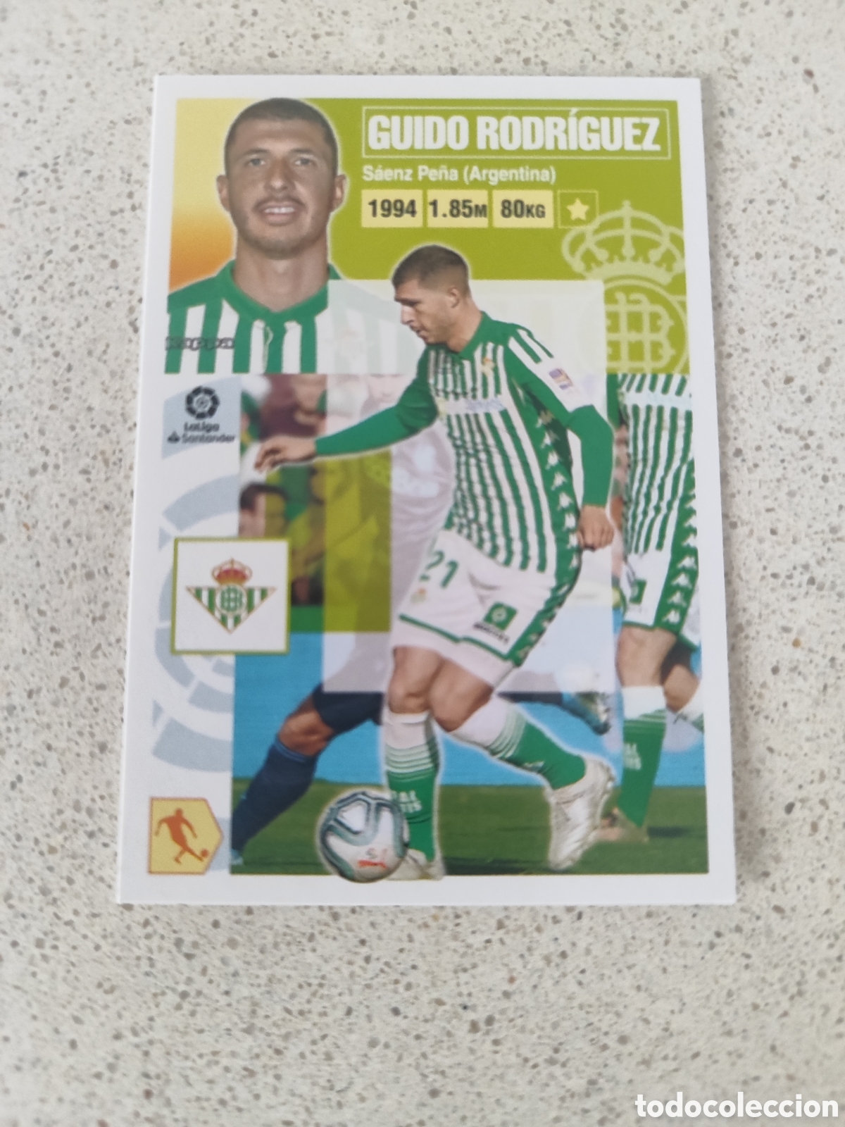 Cromos de f&uacute;tbol: CROMO GUIDO RODR&Iacute;GUEZ REAL BETIS N&Uacute;MERO 11. LIGA ESTE 20/21.