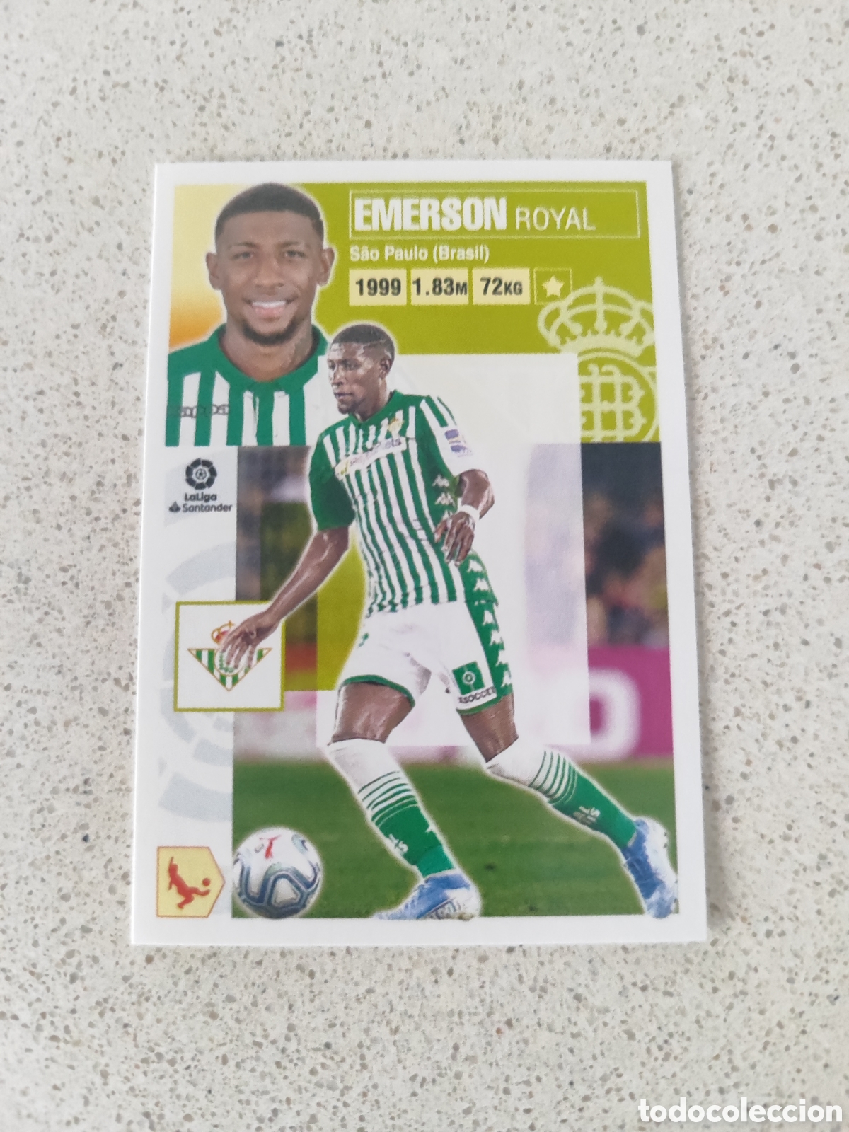 Cromos de f&uacute;tbol: CROMO EMERSON REAL BETIS N&Uacute;MERO 4. LIGA ESTE 20/21.