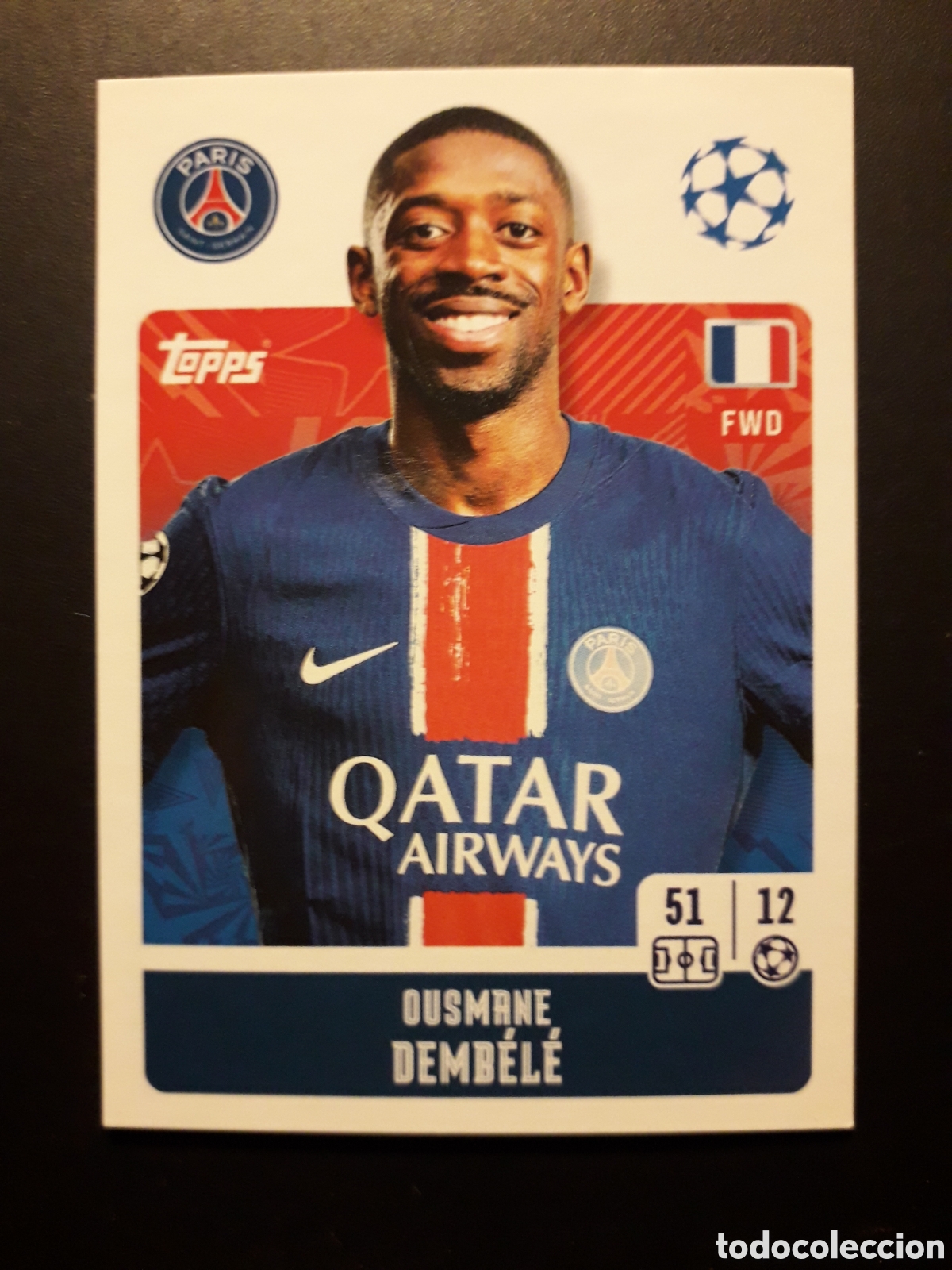 Football Stickers: DEMB&Eacute;L&Eacute; PAR&Iacute;S SAINT GERMAIN N&deg; 292 UEFA CHAMPIONS LEAGUE TOPPS 24 25 2024 2025 PEDIDO M&Iacute;NIMO 3&euro;