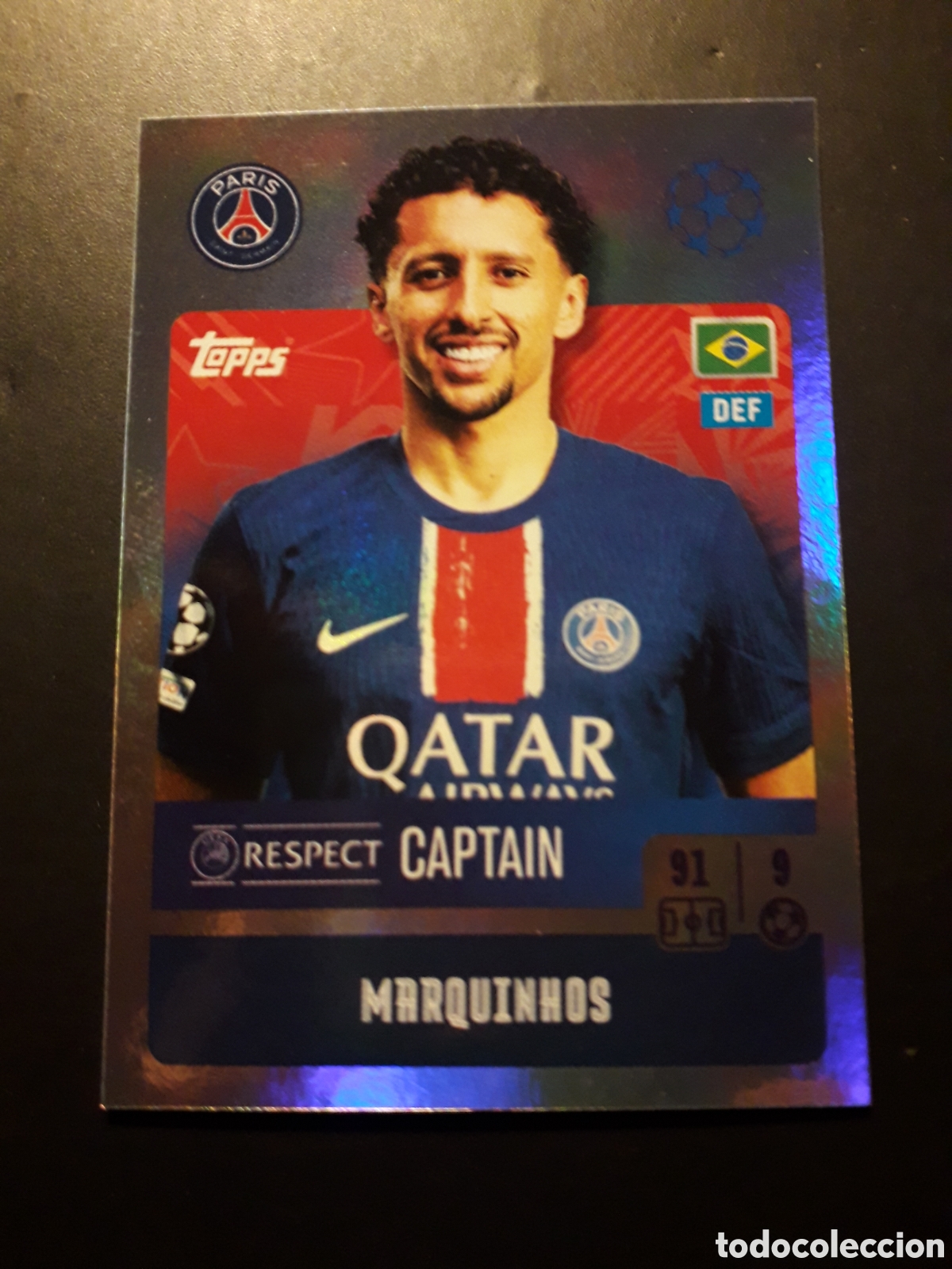 Football Stickers: MARQUINHOS PAR&Iacute;S SAINT GERMAIN N&deg; 284 UEFA CHAMPIONS LEAGUE TOPPS 24 25 2024 2025 PEDIDO M&Iacute;NIMO 3&euro;