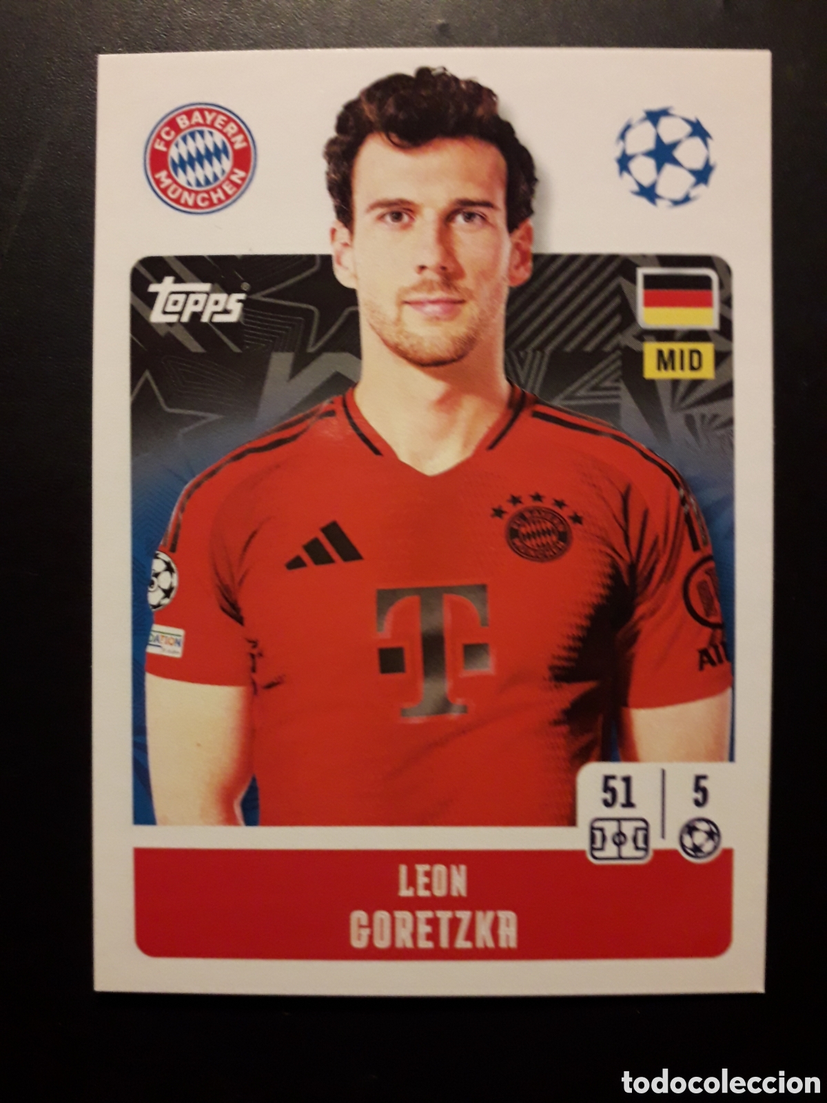 Football Stickers: GORETZKA BAYERN MUNICH N&deg; 179 UEFA CHAMPIONS LEAGUE SEASON TOPPS 24 25 2024 2025 PEDIDO M&Iacute;NIMO 3&euro;