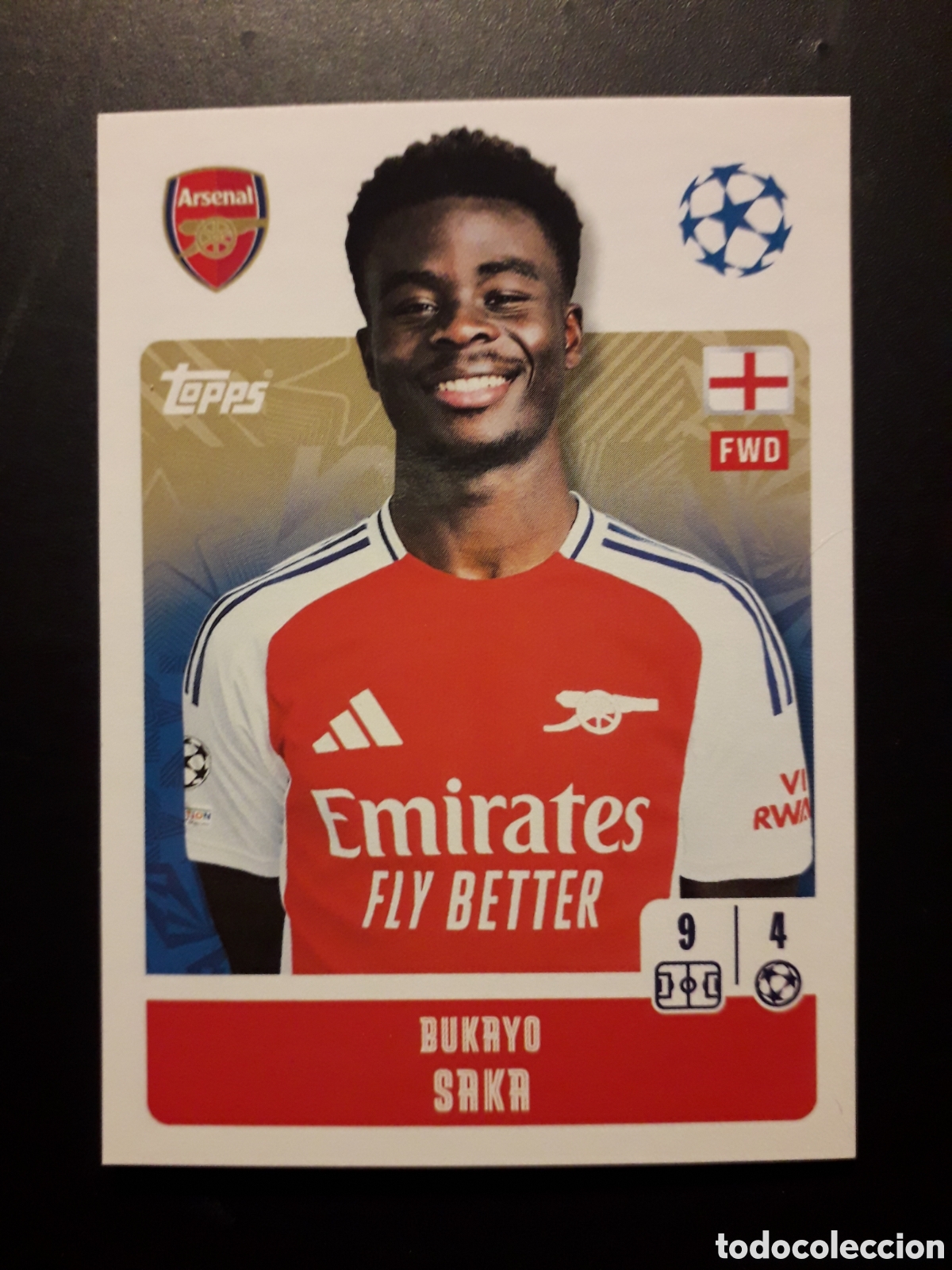 Football Stickers: SAKA ARSENAL N&deg; 49 UEFA CHAMPIONS LEAGUE SEASON TOPPS 24 25 2024 2025 PEDIDO M&Iacute;NIMO 3&euro;