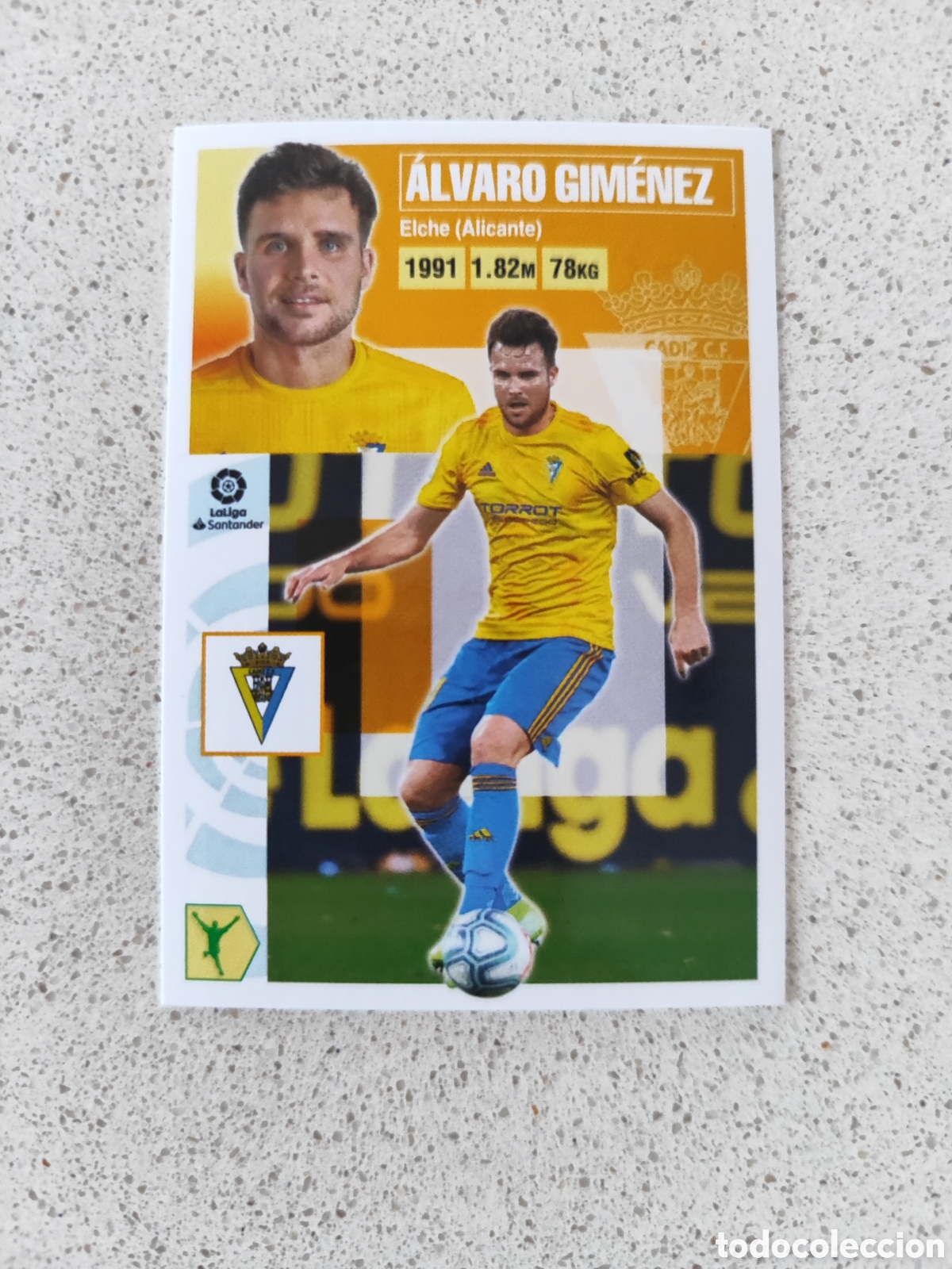 Cromos de f&uacute;tbol: CROMO &Aacute;LVARO GIM&Eacute;NEZ CADIZ N&Uacute;MERO 17. LIGA ESTE 20/21.
