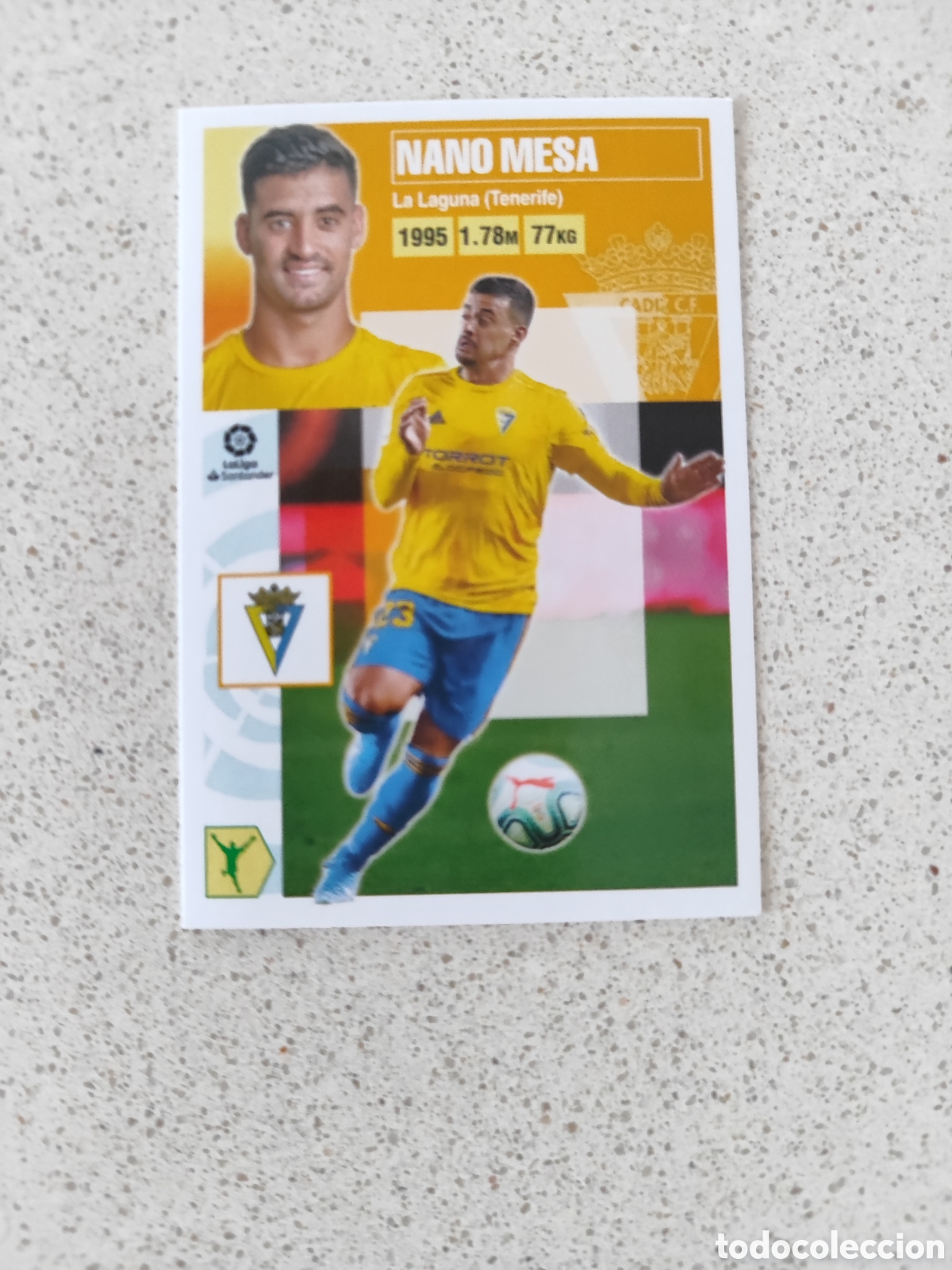 Football Stickers: CROMO NANO MESA CADIZ N&Uacute;MERO 15. LIGA ESTE 20/21.