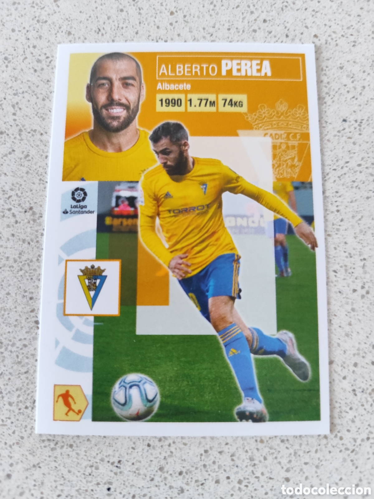 Football Stickers: CROMO PEREA CADIZ N&Uacute;MERO 13 A. LIGA ESTE 20/21.