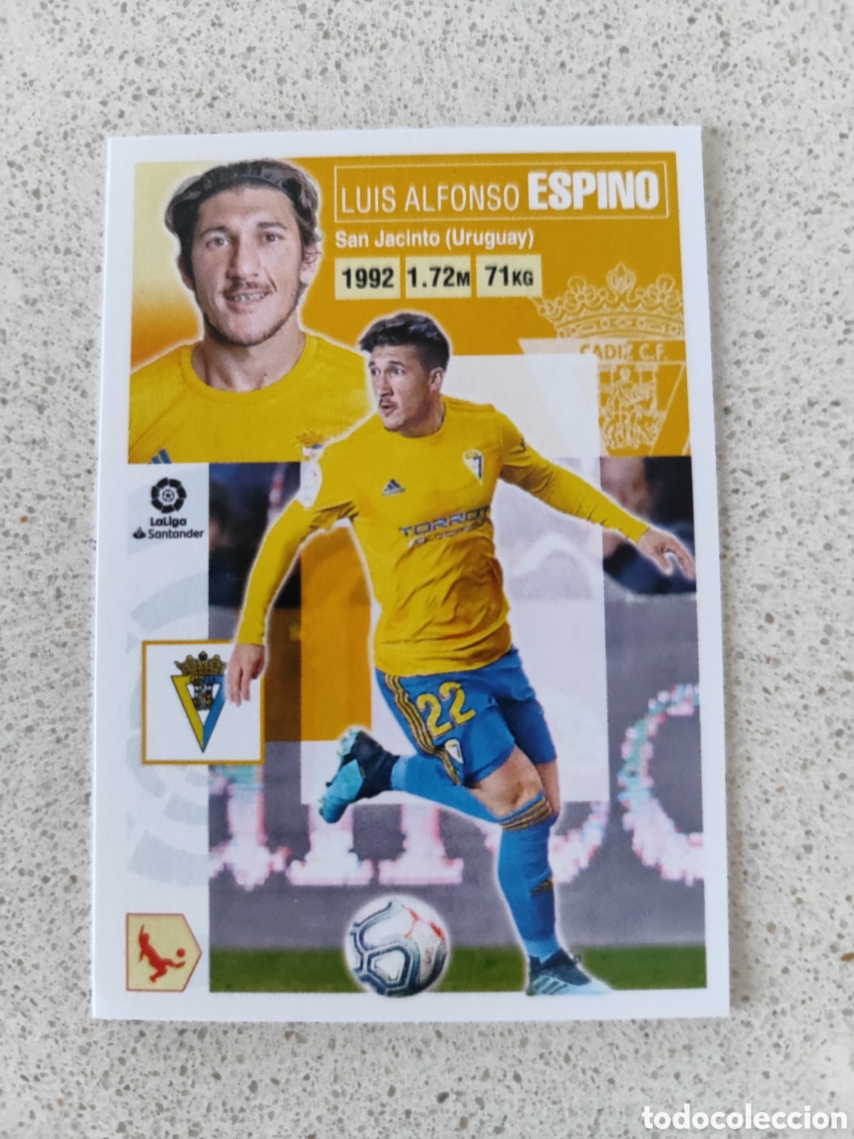 Cromos de Futebol: CROMO ESPINO CADIZ N&Uacute;MERO 8. LIGA ESTE 20/21.