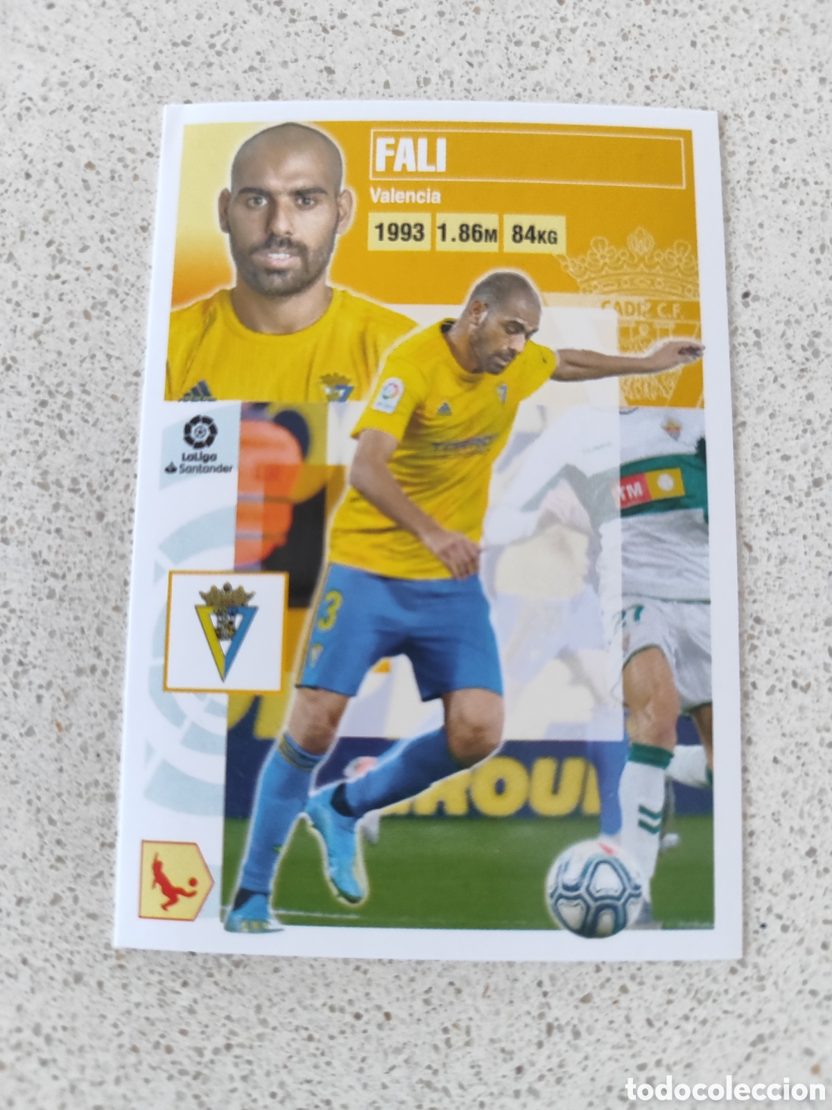 Football Stickers: CROMO FALI CADIZ N&Uacute;MERO 6. LIGA ESTE 20/21.