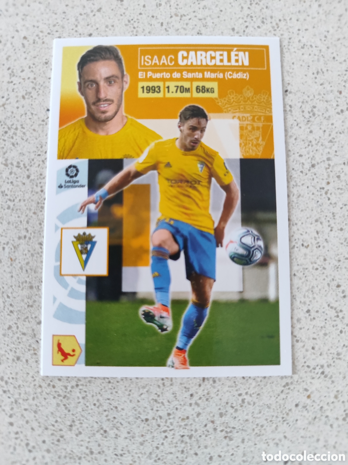Figurine di Calcio: CROMO CARCEL&Eacute;N CADIZ N&Uacute;MERO 4. LIGA ESTE 20/21.