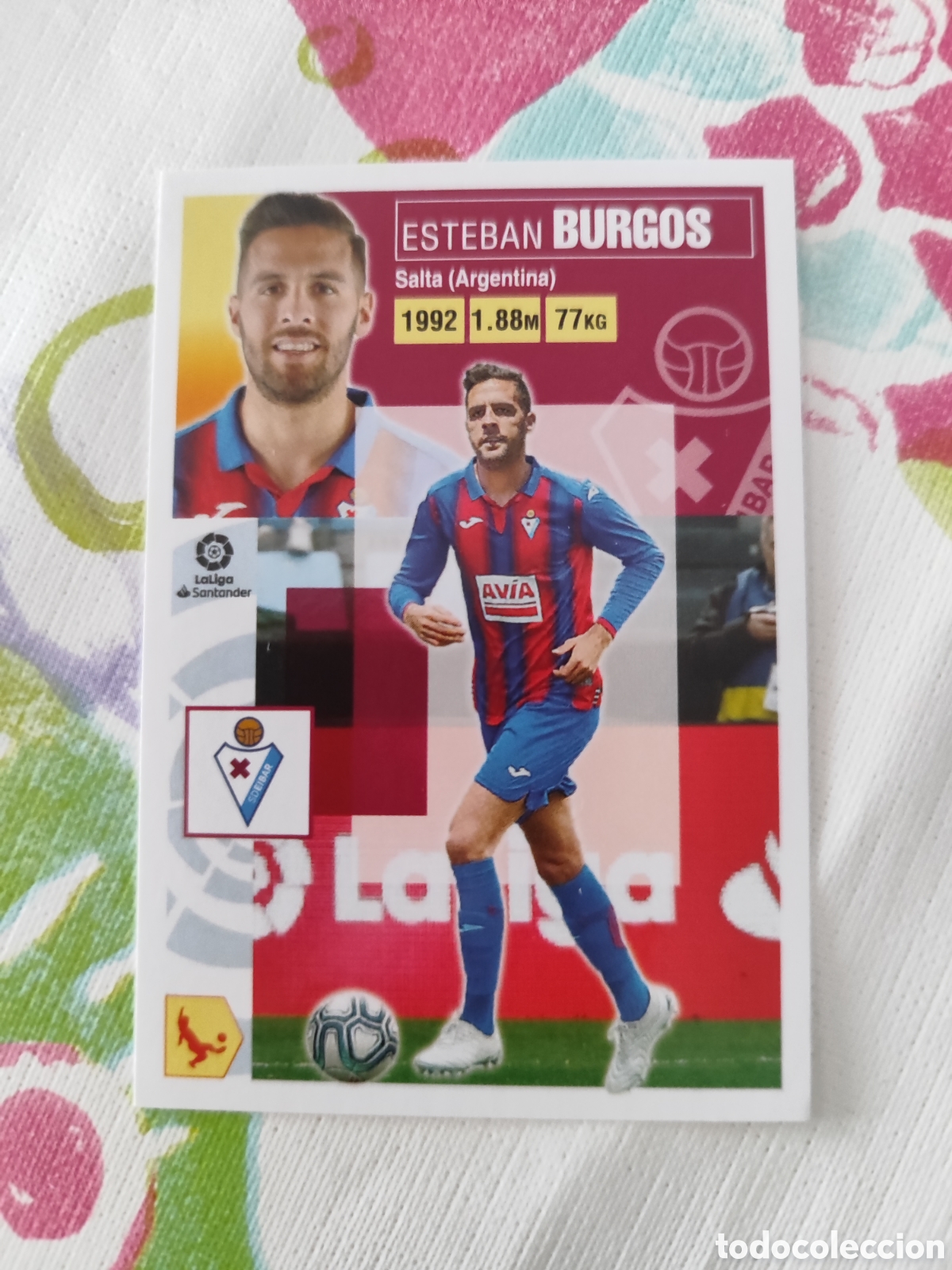 Cromos de Futebol: CROMO BURGOS EIBAR N&Uacute;MERO 7. LIGA ESTE 20/21.