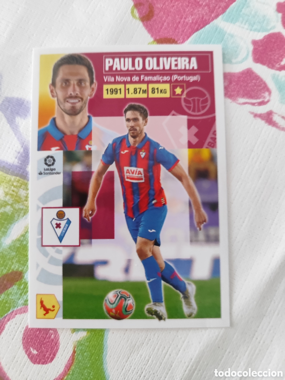 Fu&szlig;ball-Sticker: CROMO PAULO OLIVEIRA EIBAR N&Uacute;MERO 6. LIGA ESTE 20/21.