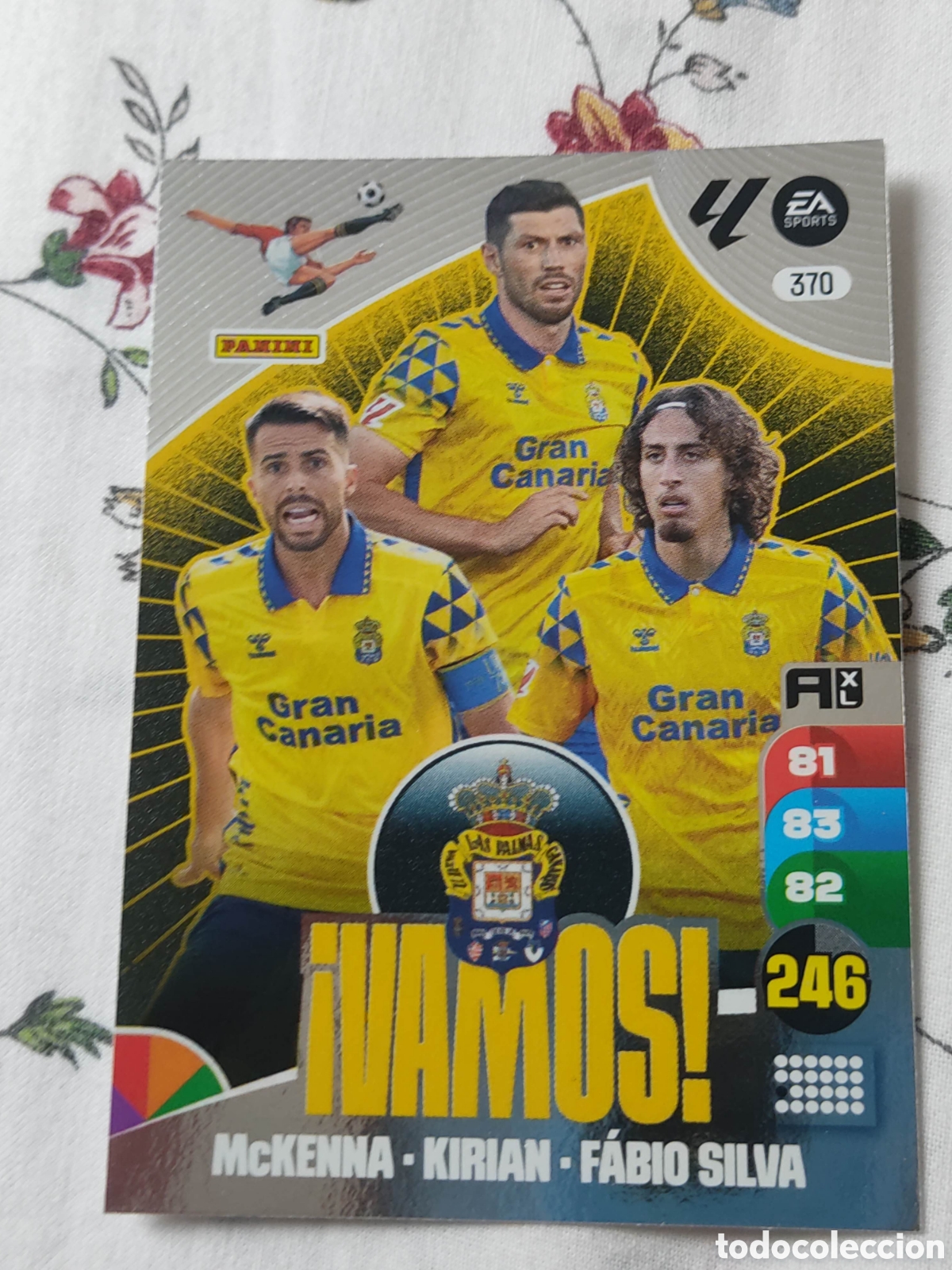 Figurine di Calcio: CARD ADRENALYN TEMPORADA 24/25: &iexcl;VAMOS! LAS PALMAS: MCKENNA,KIRIAN,F&Aacute;BIO SILVA, N&deg; 370