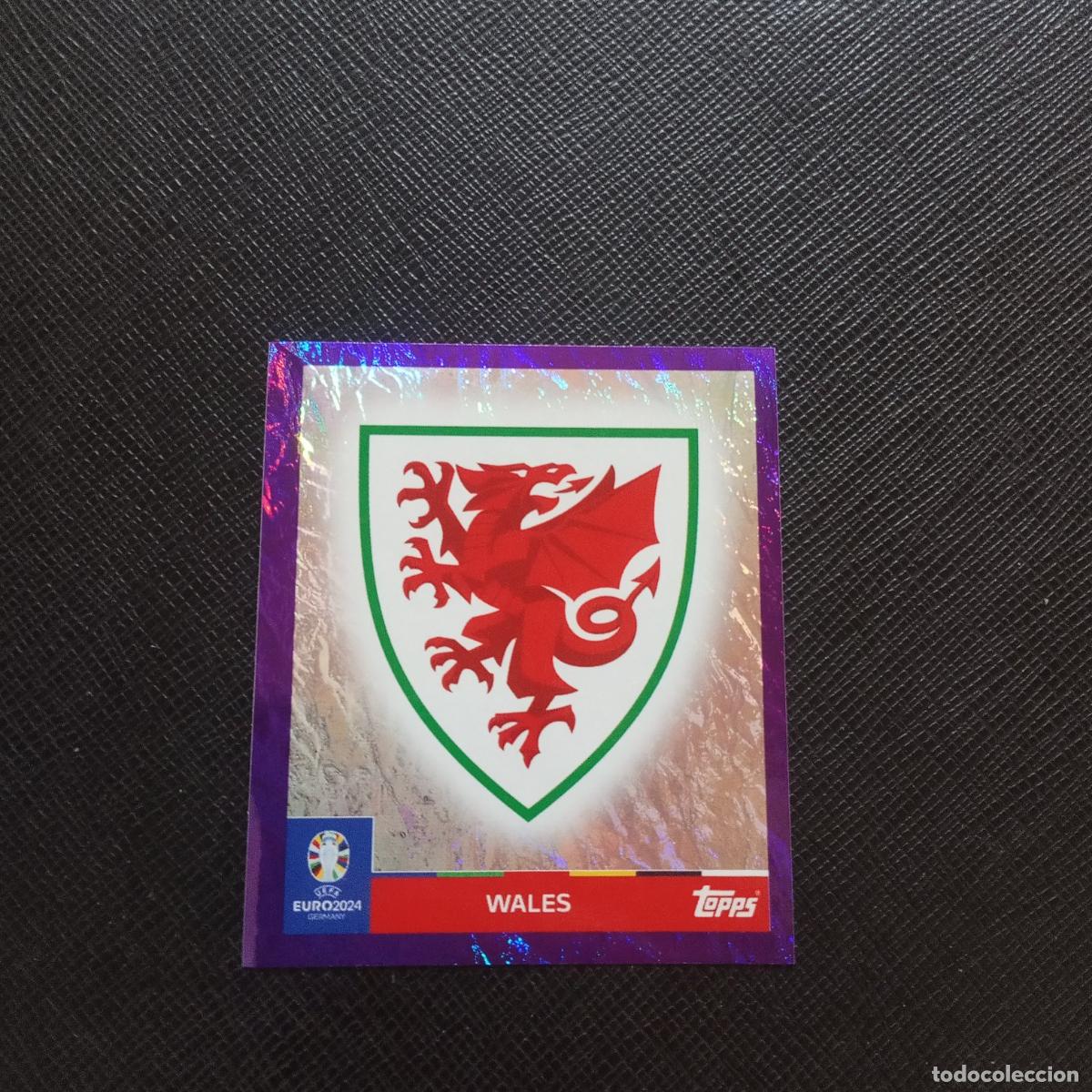 Cromos de Futebol: 1 ESCUDO WALES GALES TOPPS EUROCOPA ALEMANIA 2024 EURO 24 - SIN PEGAR - A178 PG451 PURPLE MORADO