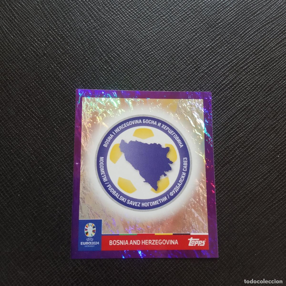 Cromos de Futebol: 1 ESCUDO BOSNIA TOPPS EUROCOPA ALEMANIA 2024 EURO 24 - SIN PEGAR - A178 PG451 PURPLE MORADO