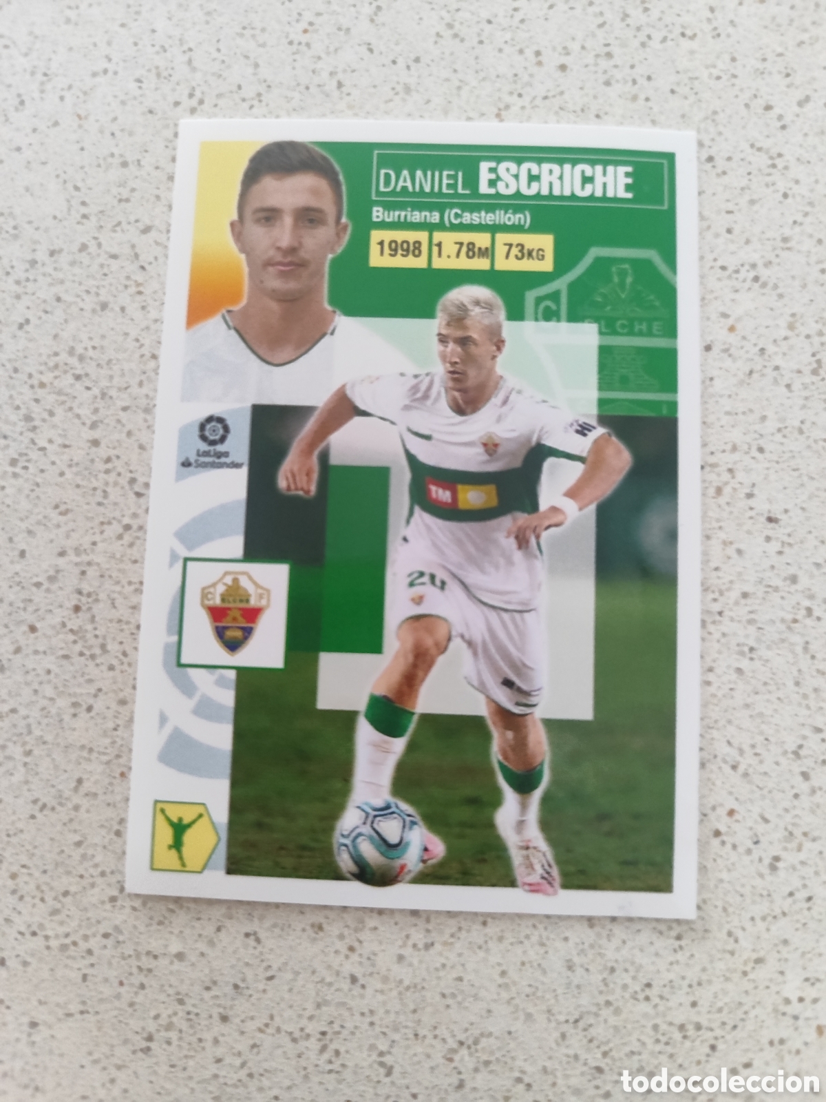 Cromos de f&uacute;tbol: CROMO ESCRICHE ELCHE N&Uacute;MERO 16. LIGA ESTE 20/21. SEGUNDA EDICI&Oacute;N.