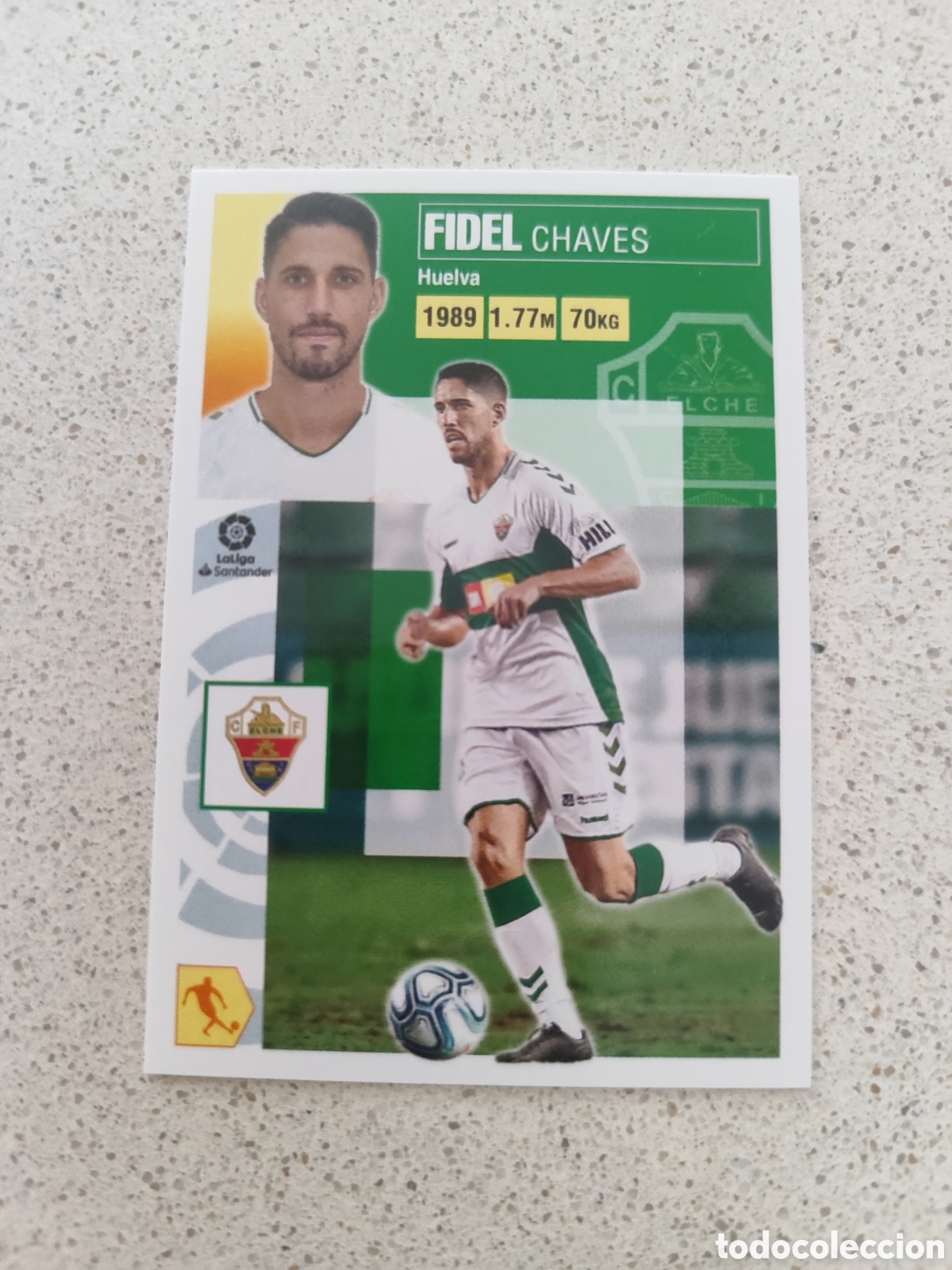 Cromos de f&uacute;tbol: CROMO FIDEL ELCHE N&Uacute;MERO 14. LIGA ESTE 20/21. SEGUNDA EDICI&Oacute;N.