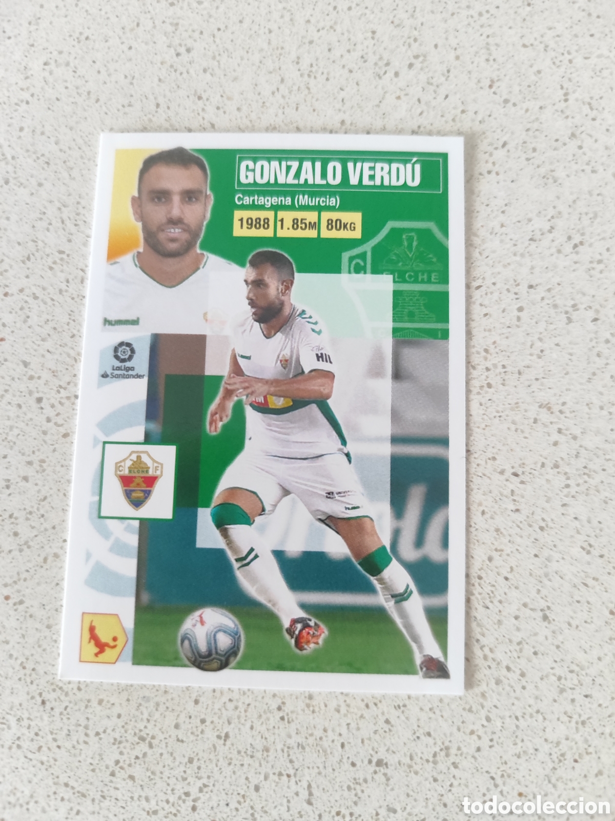 Cromos de f&uacute;tbol: CROMO GONZALO VERD&Uacute; ELCHE N&Uacute;MERO 6. LIGA ESTE 20/21. SEGUNDA EDICI&Oacute;N.