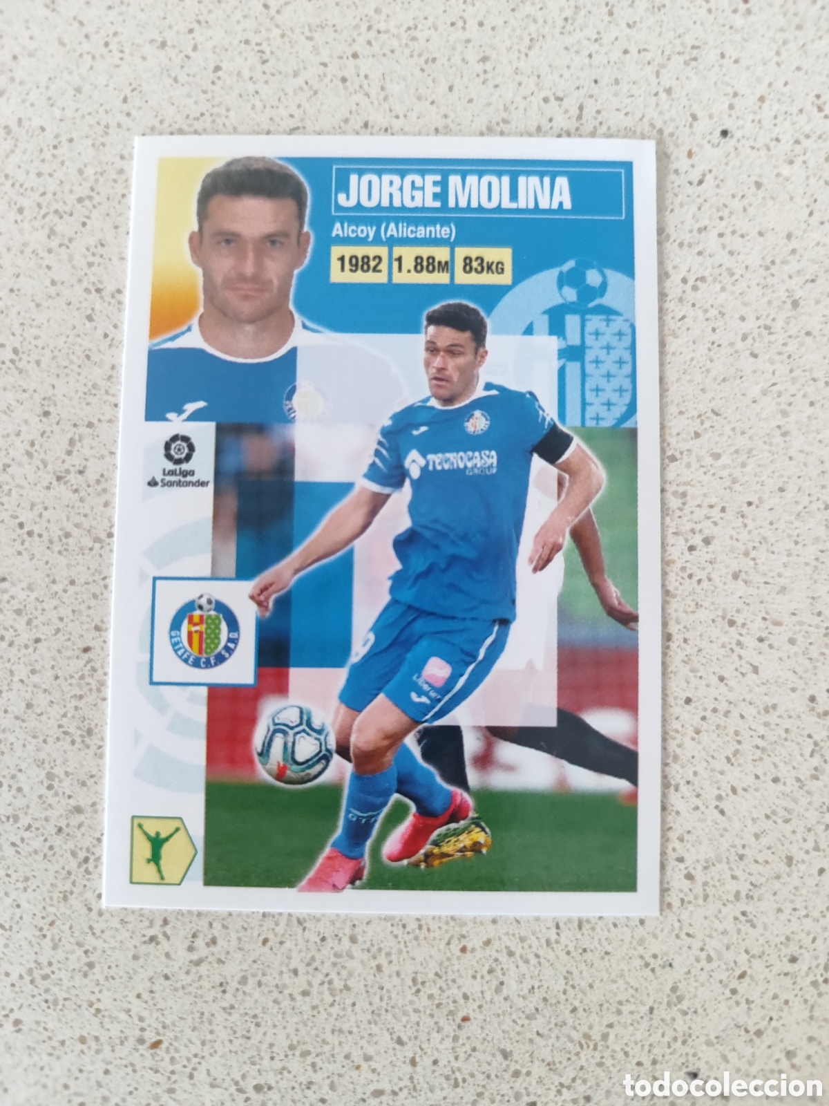 Football Stickers: CROMO JORGE MOLINA GETAFE N&Uacute;MERO 17 A. LIGA ESTE 20/21.