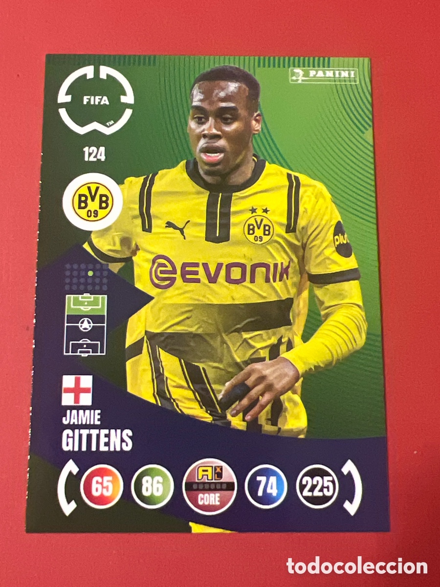 Fu&szlig;ball-Sticker: E591. JAMIE GITTENS BORUSSIA DORTMUND 124 PANINI FIFA CLUB WORLD CUP 2025 ADRENALYN XL