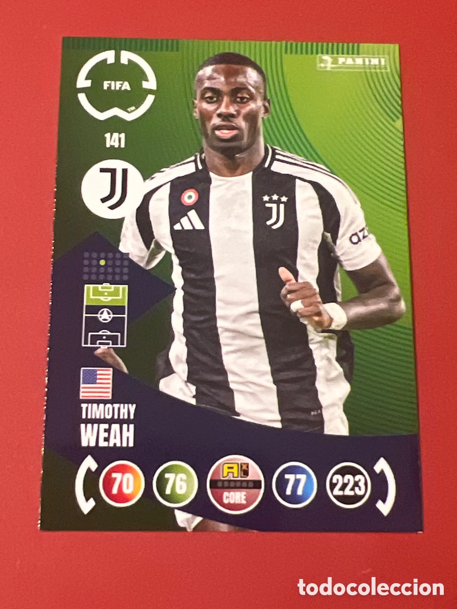 Fu&szlig;ball-Sticker: E601. 141 TIMOTHY WEAH JUVENTUS CORE PANINI ADRENALYN CLUB WORLD CUP 2025 25