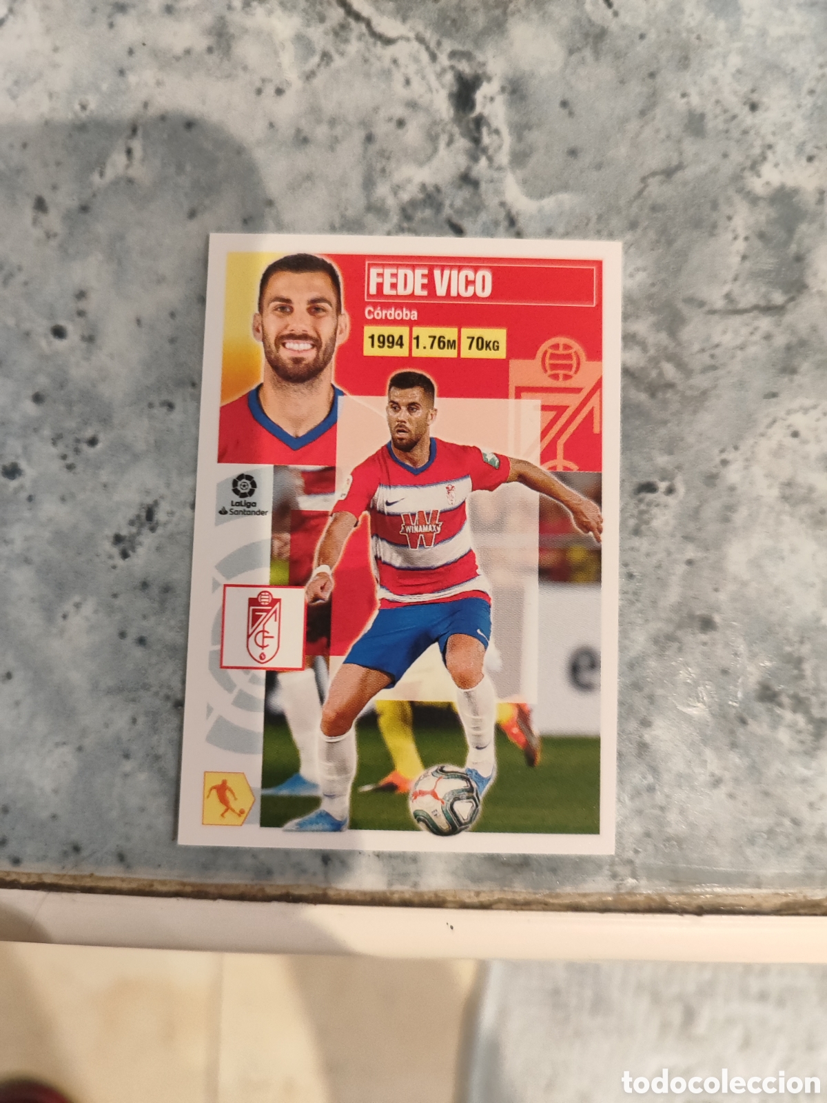 Football Stickers: CROMO FEDE VICO GRANADA N&Uacute;MERO 14. LIGA ESTE 20/21.