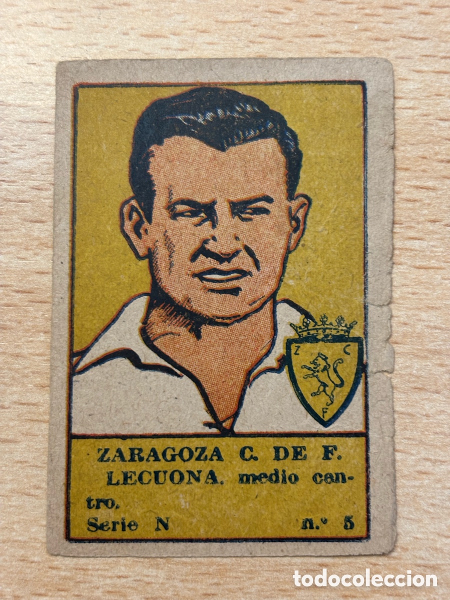Football Stickers: # 5 Lecuona Real Zaragoza Editorial Valenciana Liga 1941 1942 41-42 sin pegar