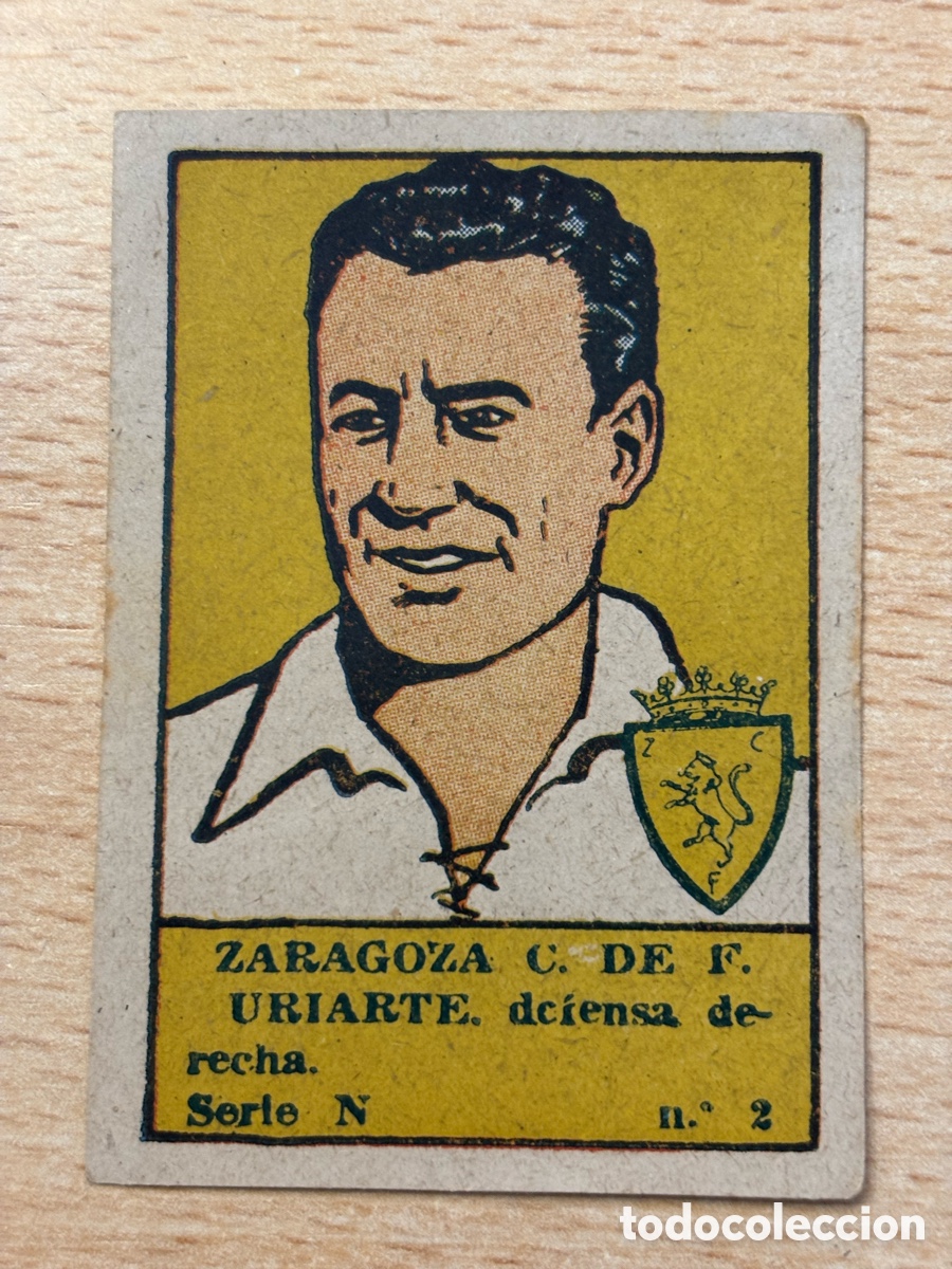 Football Stickers: # 2 Uriarte Real Zaragoza Editorial Valenciana Liga 1941 1942 41-42 sin pegar