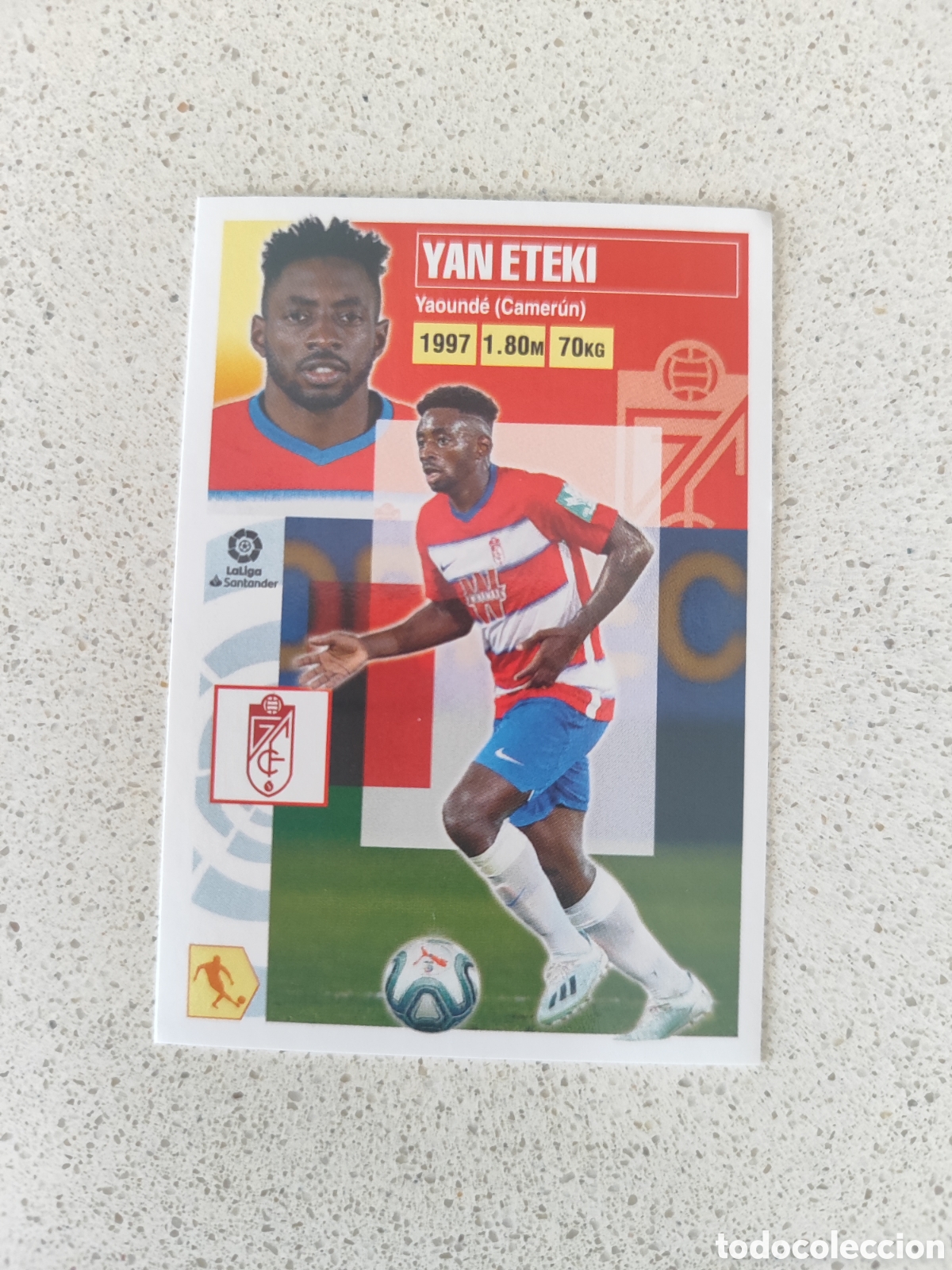 Football Stickers: CROMO YAN ETEKI GRANADA N&Uacute;MERO 12B. LIGA ESTE 20/21.
