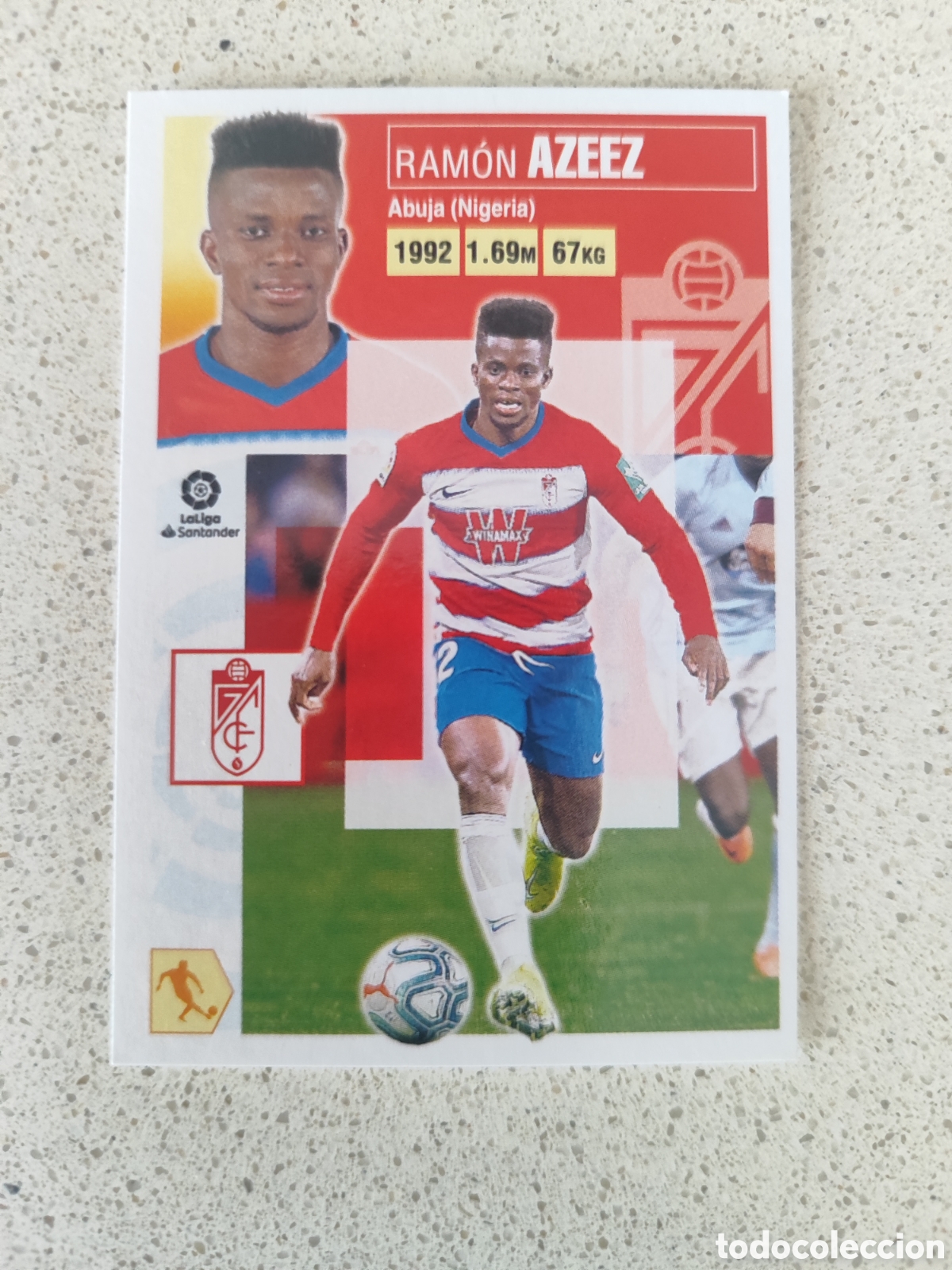 Football Stickers: CROMO AZEEZ GRANADA N&Uacute;MERO 10. LIGA ESTE 20/21.
