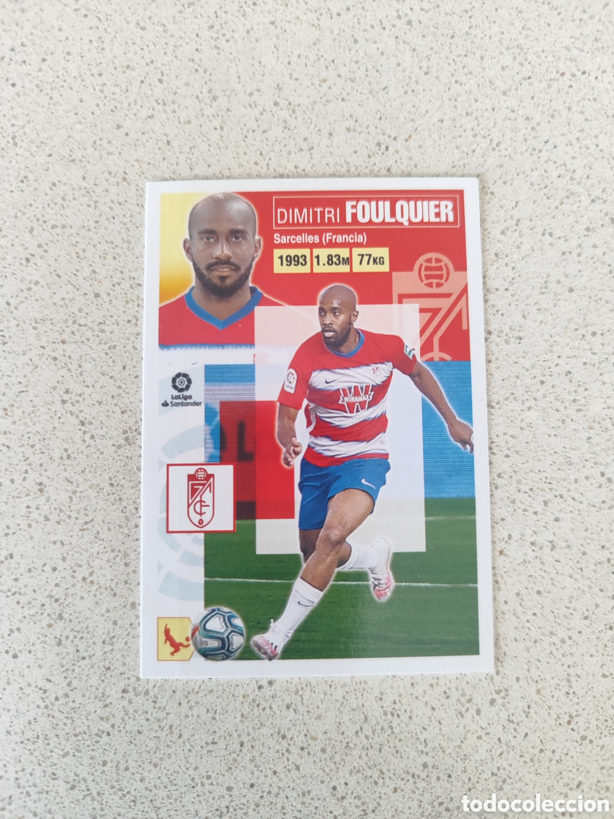 Football Stickers: CROMO FOULQUIER GRANADA N&Uacute;MERO 9. LIGA ESTE 20/21.