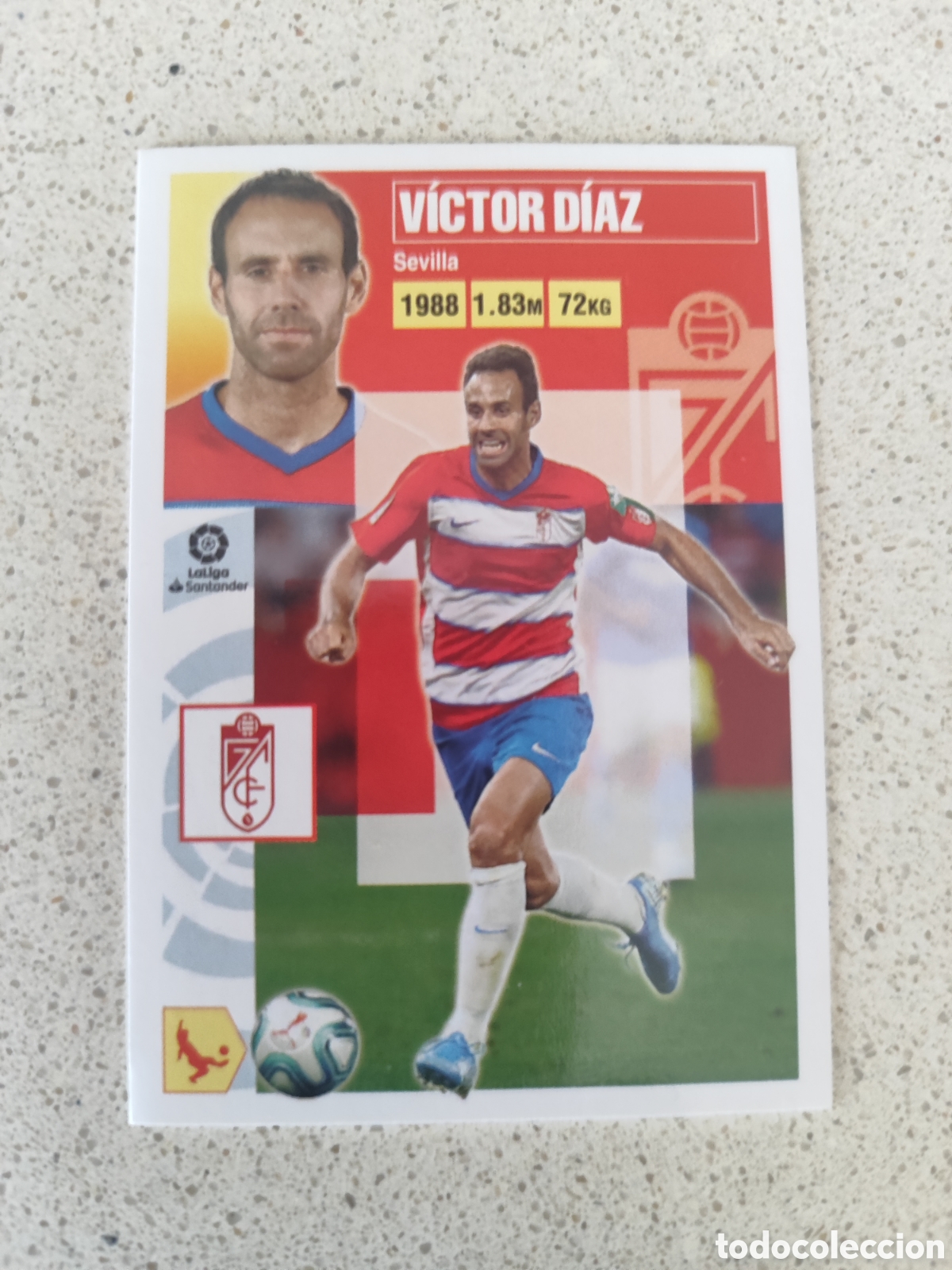 Fu&szlig;ball-Sticker: CROMO V&Iacute;CTOR D&Iacute;AZ GRANADA N&Uacute;MERO 4. LIGA ESTE 20/21.