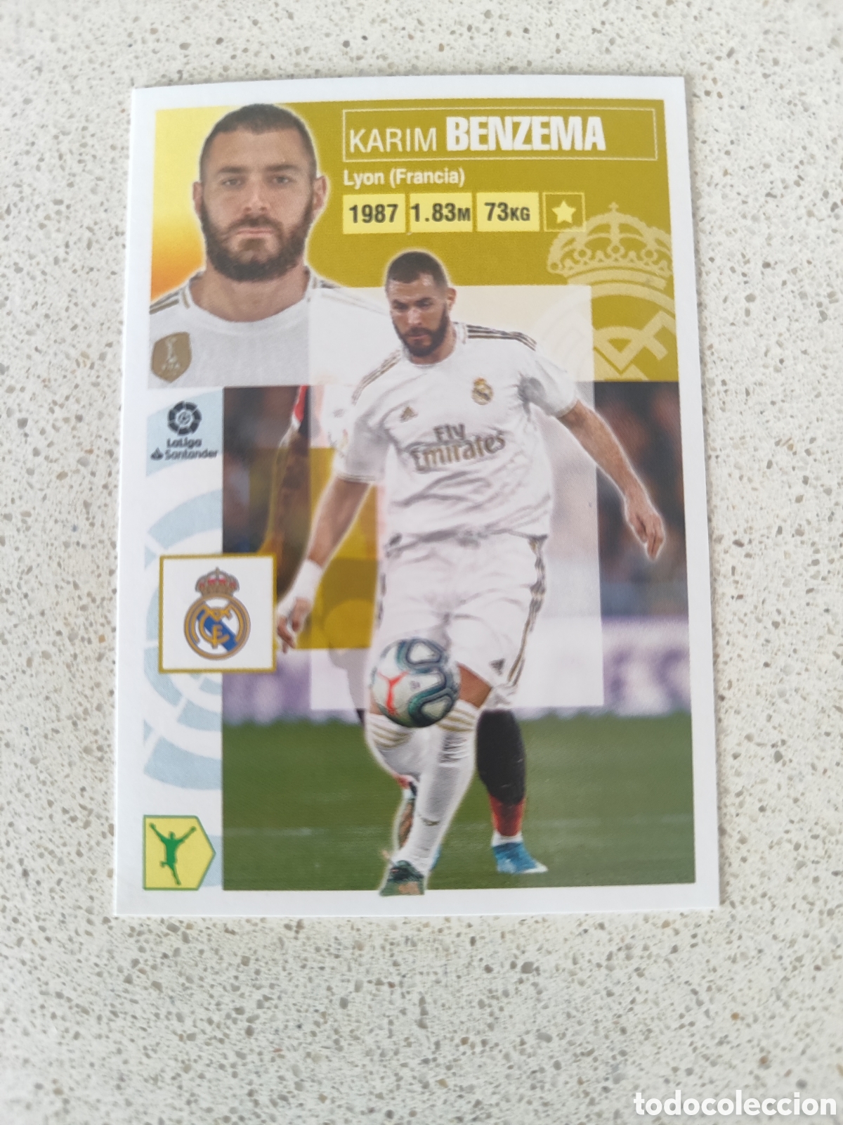 Cromos de F&uacute;tbol: CROMO BENZEMA REAL MADRID N&Uacute;MERO 18. LIGA ESTE 20/21.