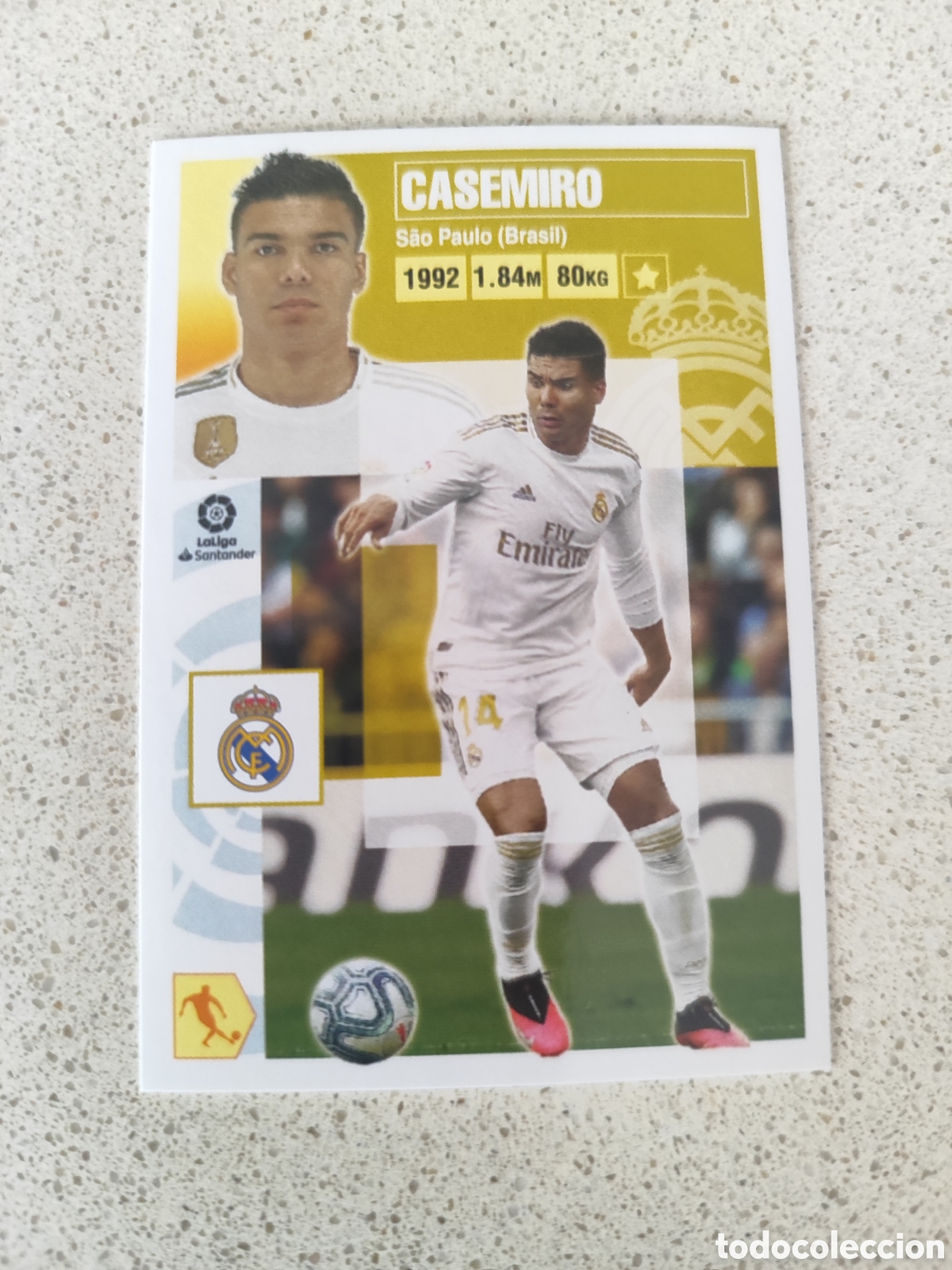 Cromos de f&uacute;tbol: CROMO CASEMIRO REAL MADRID N&Uacute;MERO 10. LIGA ESTE 20/21.