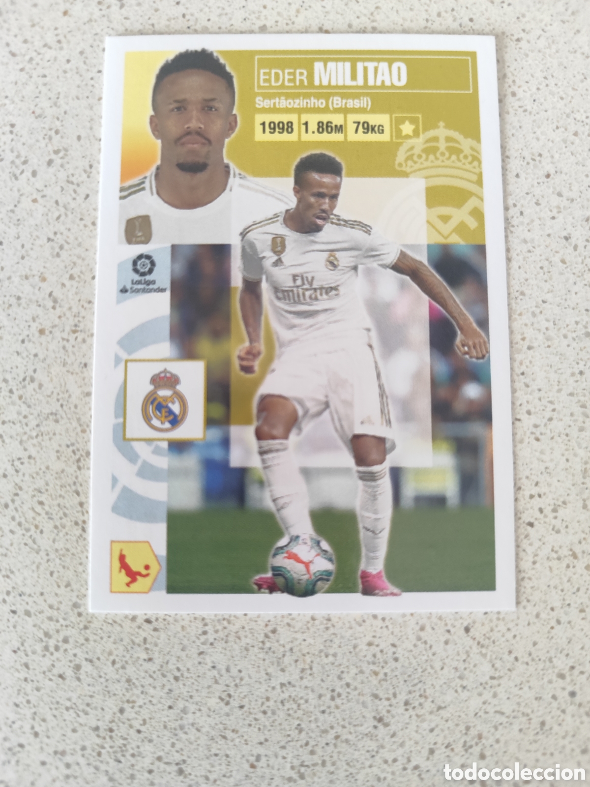 Fu&szlig;ball-Sticker: CROMO MILITAO REAL MADRID N&Uacute;MERO 6 A. LIGA ESTE 20/21.