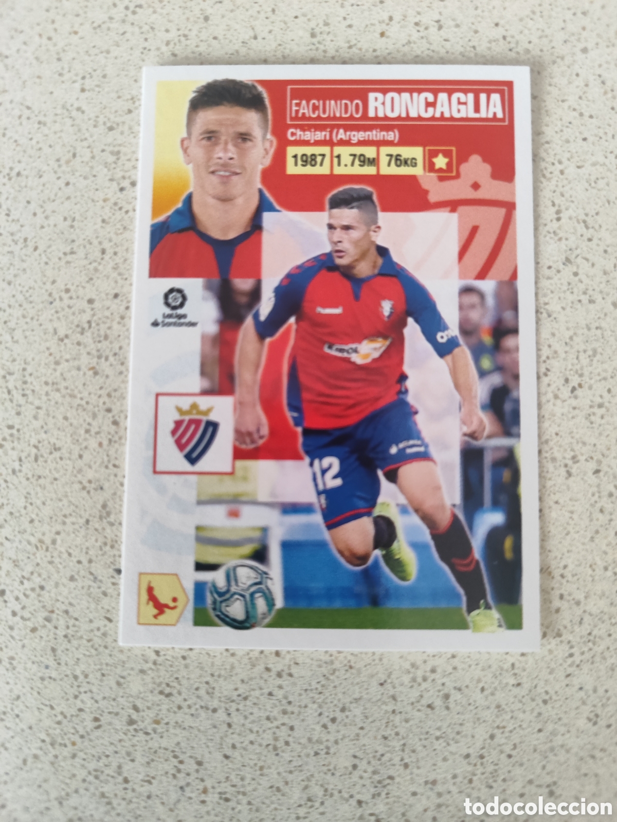 Cromos de Futebol: CROMO RONCAGLIA OSASUNA N&Uacute;MERO 6 A. LIGA ESTE 20/21.