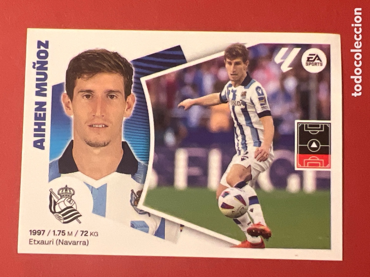 Football Stickers: A545. 10A AIHEN MU&Ntilde;OZ REAL SOCIEDAD PANINI LIGA HYPERMOTION 2024-25