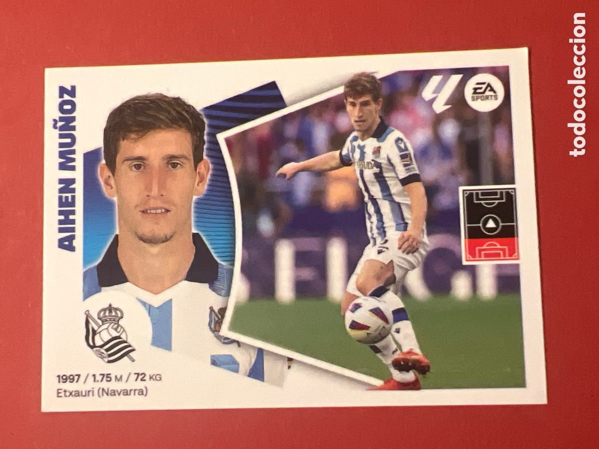 Cromos de f&uacute;tbol: C7727. 10A AIHEN MU&Ntilde;OZ REAL SOCIEDAD PANINI LIGA HYPERMOTION 2024-25