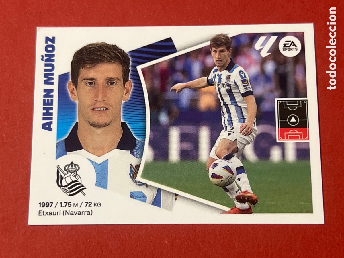 Cromos de f&uacute;tbol: C7747. 10A AIHEN MU&Ntilde;OZ REAL SOCIEDAD PANINI LIGA HYPERMOTION 2024-25