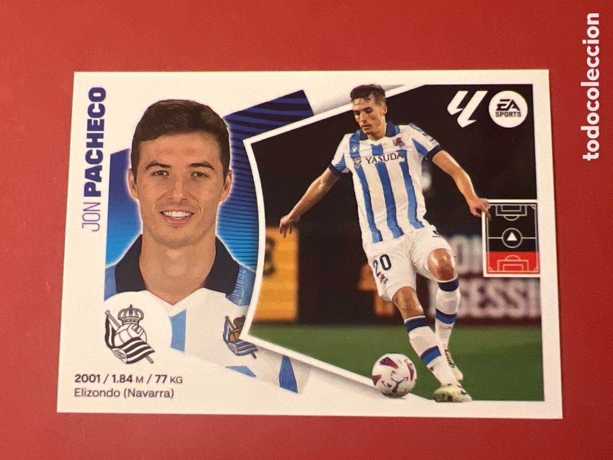 Figurine di Calcio: C7812. Cromo Real Sociedad n&ordm; 9 Jon Pacheco Liga 2024 2025 24 25 este