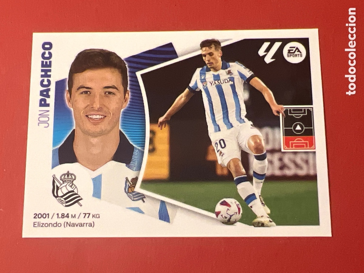 Figurine di Calcio: C7814. Cromo Real Sociedad n&ordm; 9 Jon Pacheco Liga 2024 2025 24 25 este