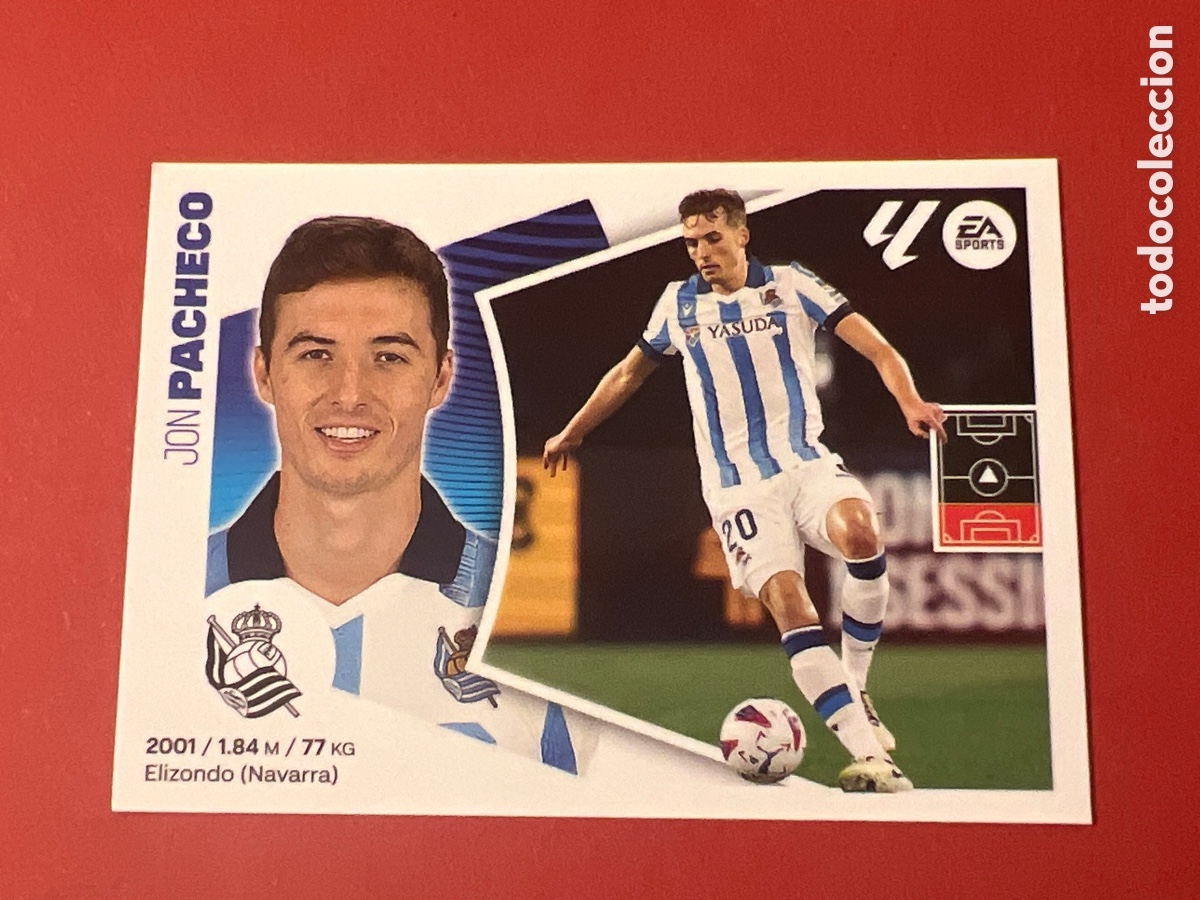 Figurine di Calcio: C7817. Cromo Real Sociedad n&ordm; 9 Jon Pacheco Liga 2024 2025 24 25 este