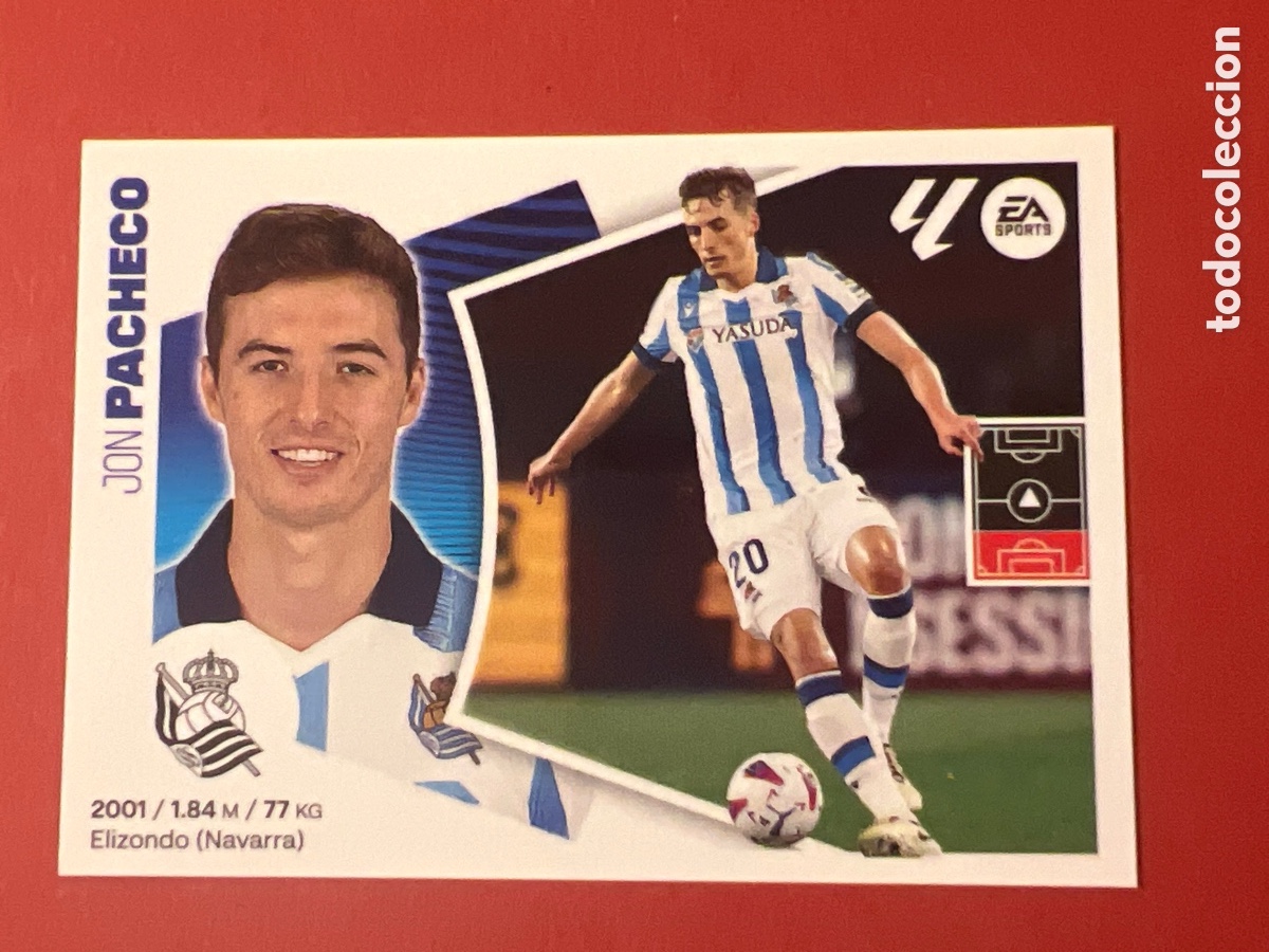 Figurine di Calcio: C7857. Cromo Real Sociedad n&ordm; 9 Jon Pacheco Liga 2024 2025 24 25 este